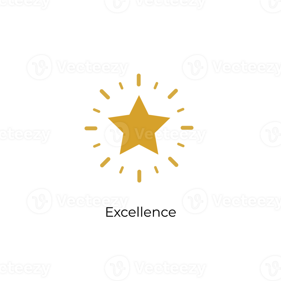 Excellence star vector premium line icon. Quality star mark service with certified stamp. png