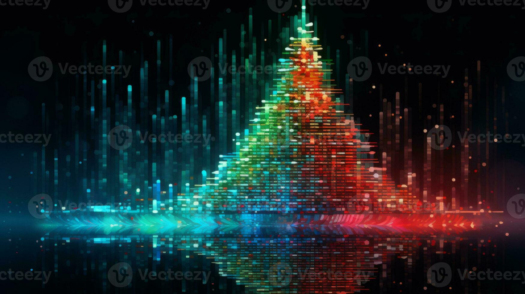 Digital Christmas concept infusing pixels. Generative AI photo