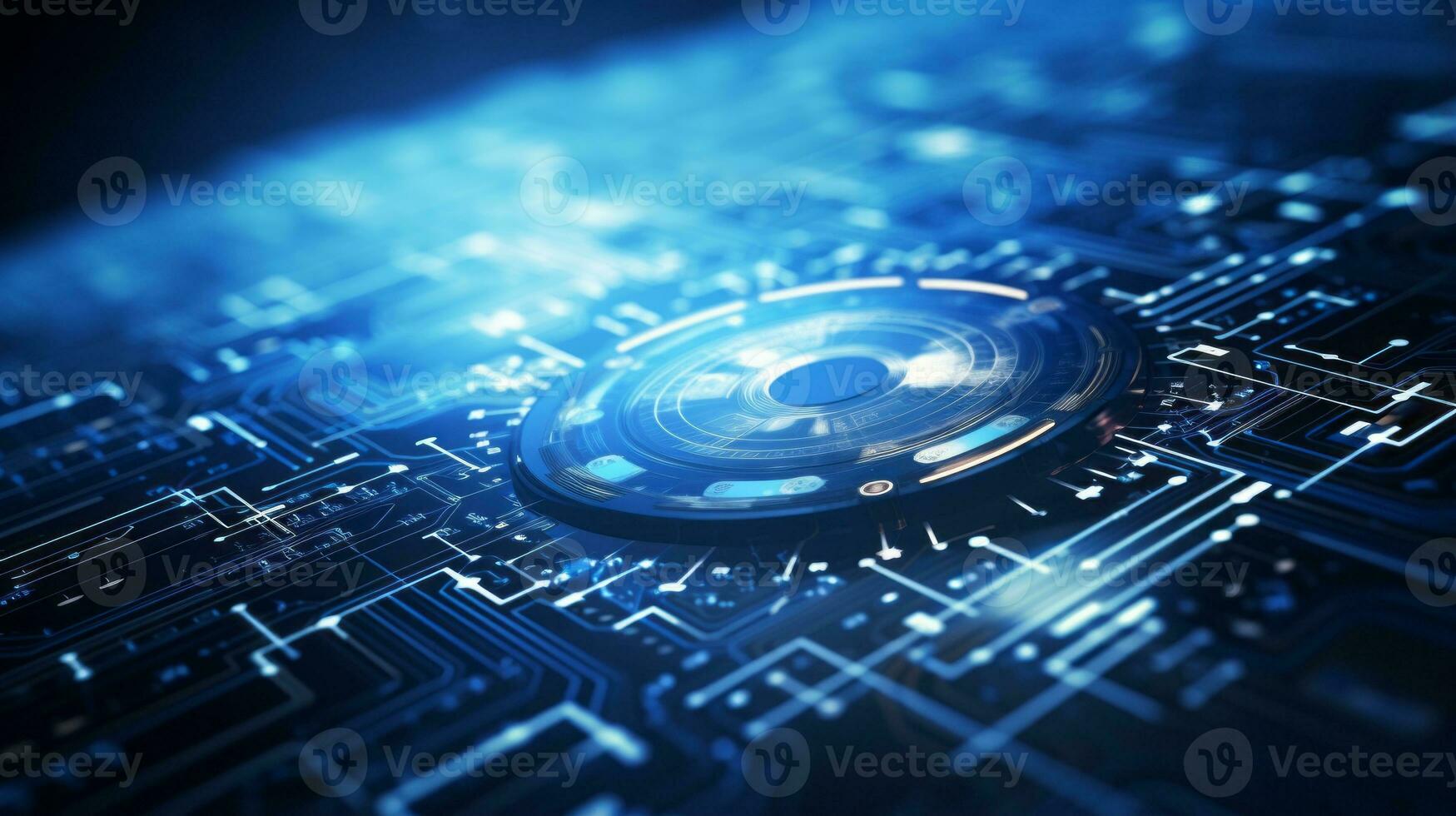 Future tech advancements in abstract background. Generative AI photo