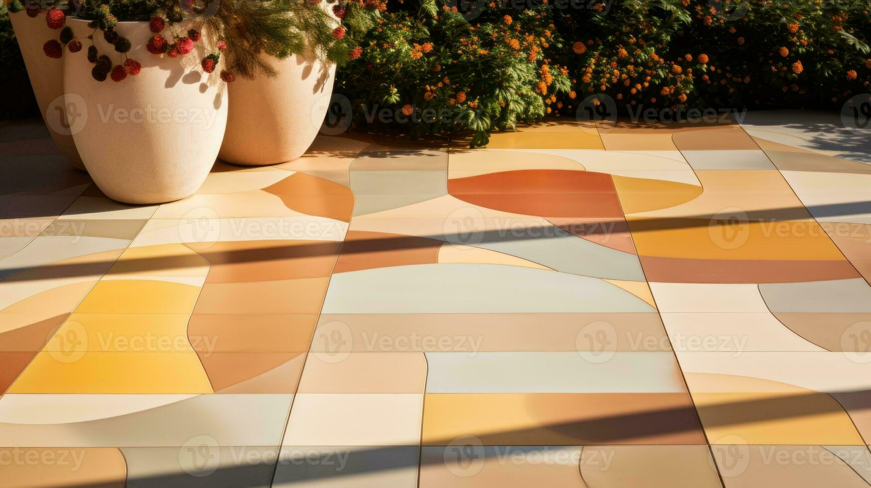 Radiant outdoor pattern, a burst of Earth's colors and shapes. Generative AI photo