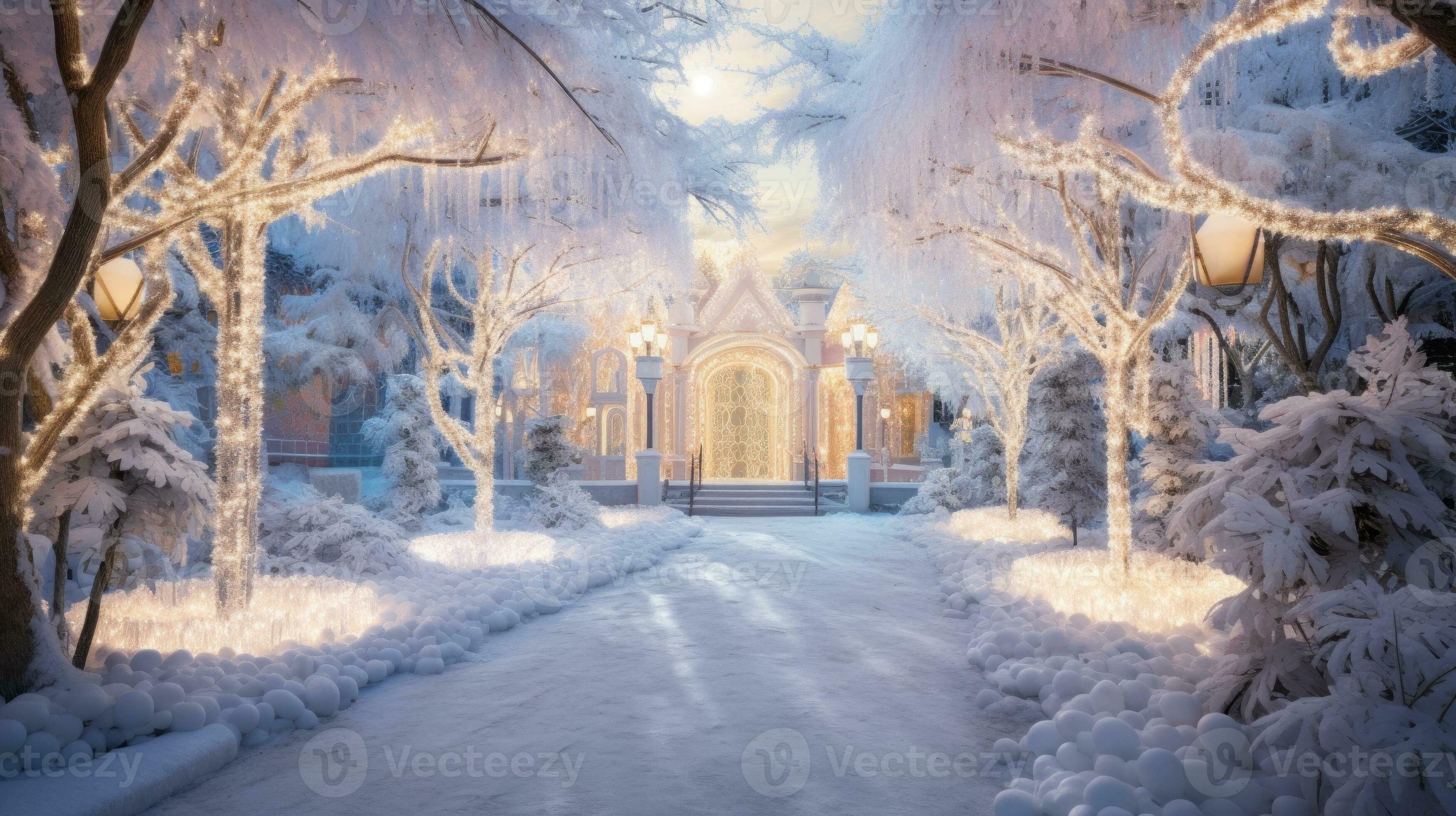 Radiant winter wonderland, Christmas enchantment. Generative AI 30462819 Stock Photo at Vecteezy