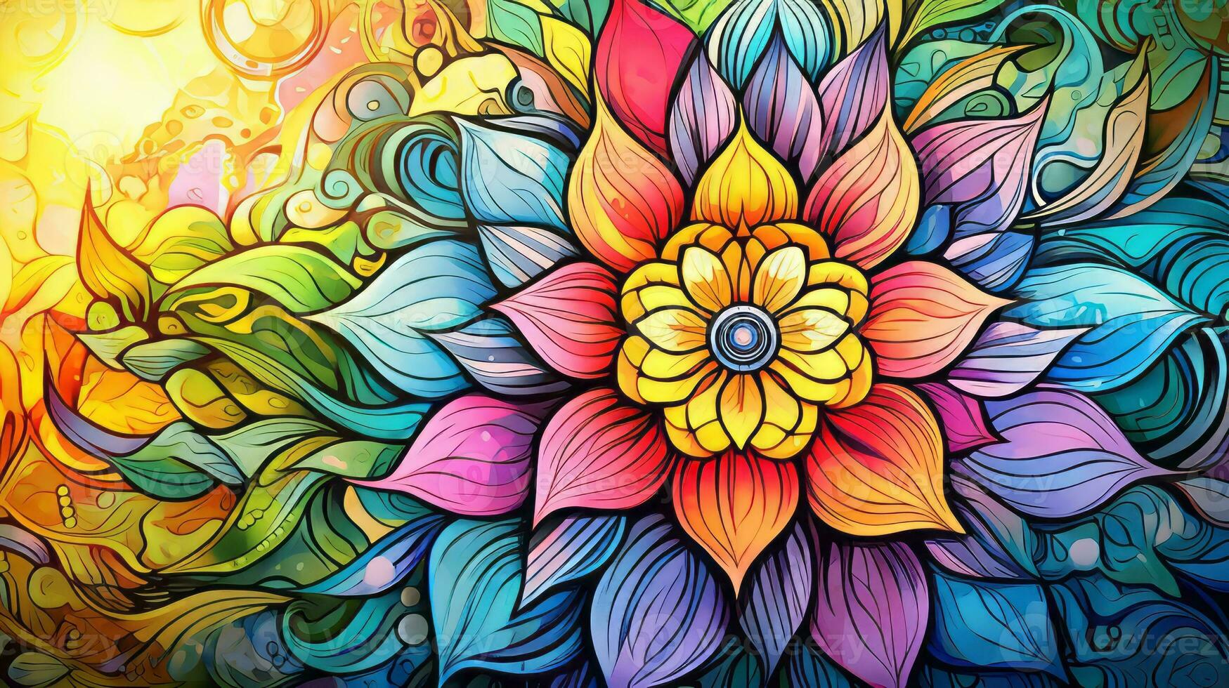 Mindful Coloring for Relaxation. Generative AI photo