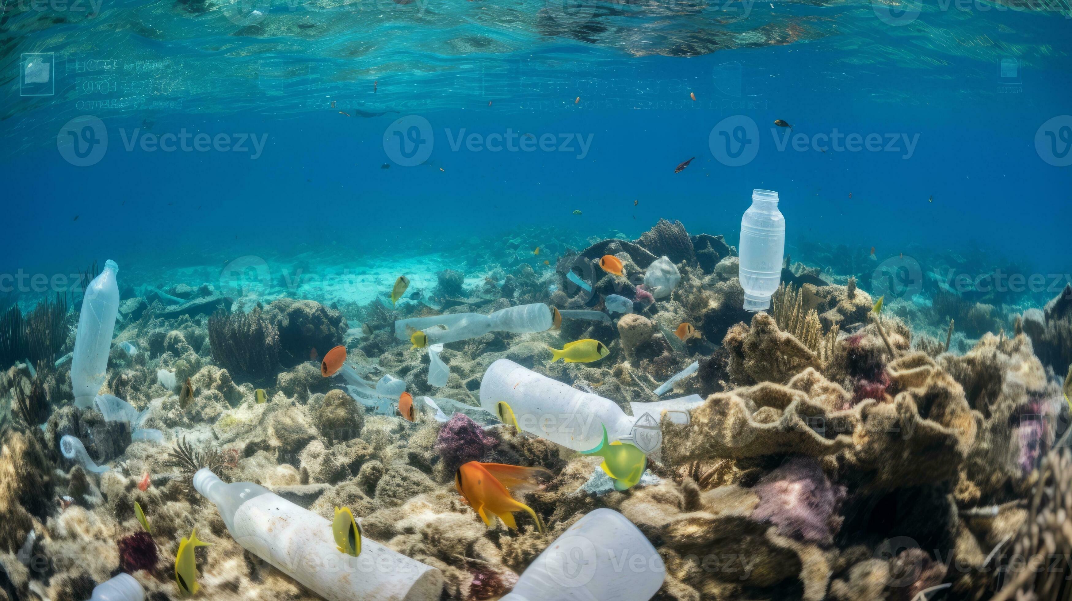 Coral reef plastic pollution generative ai 30462886 stock photo at