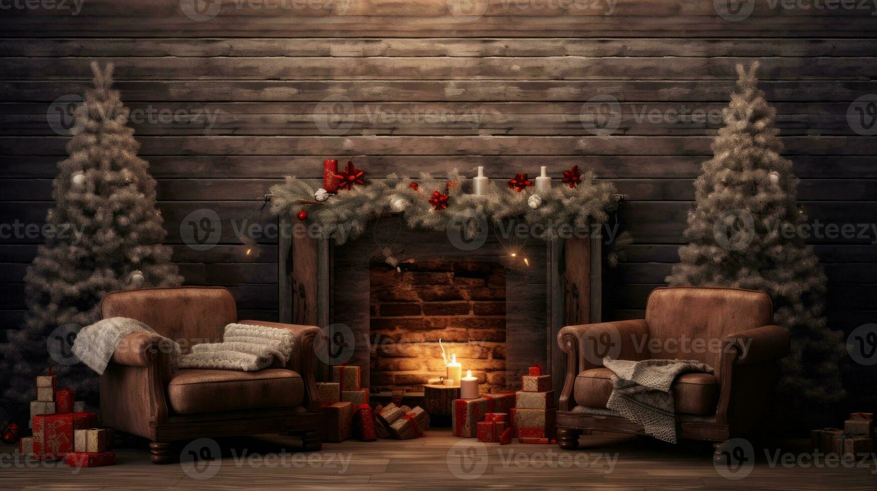 Cozy Christmas backdrop, adding warmth, digital projects. Generative AI photo
