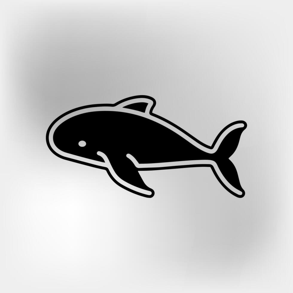 whale fish icon. vector illustration