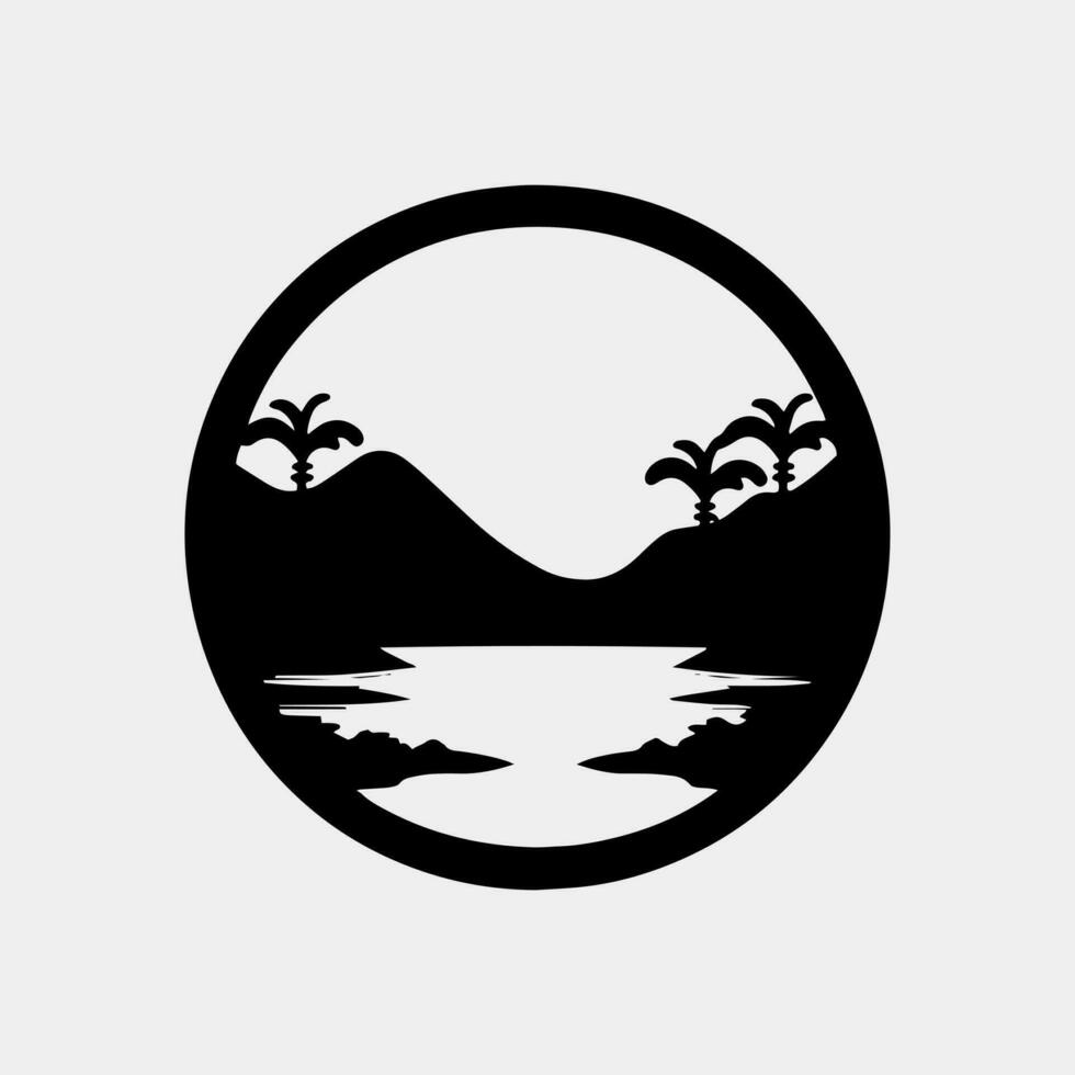 vector illustration of a mountain icon
