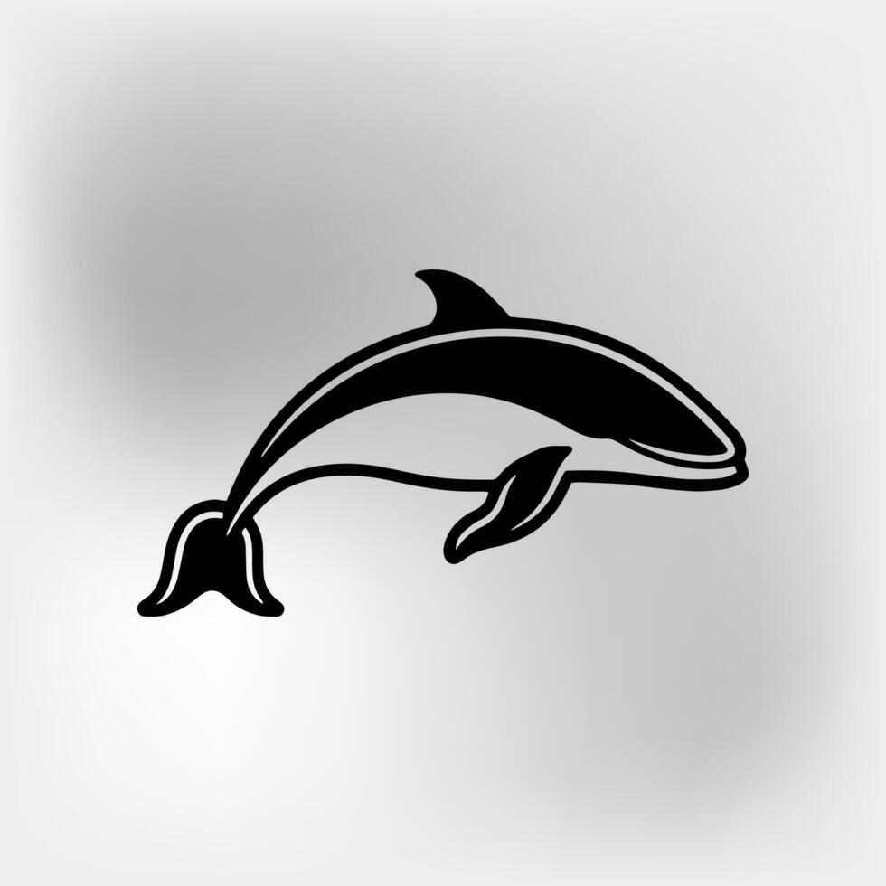 dolphin vector icon. black illustration on white background.