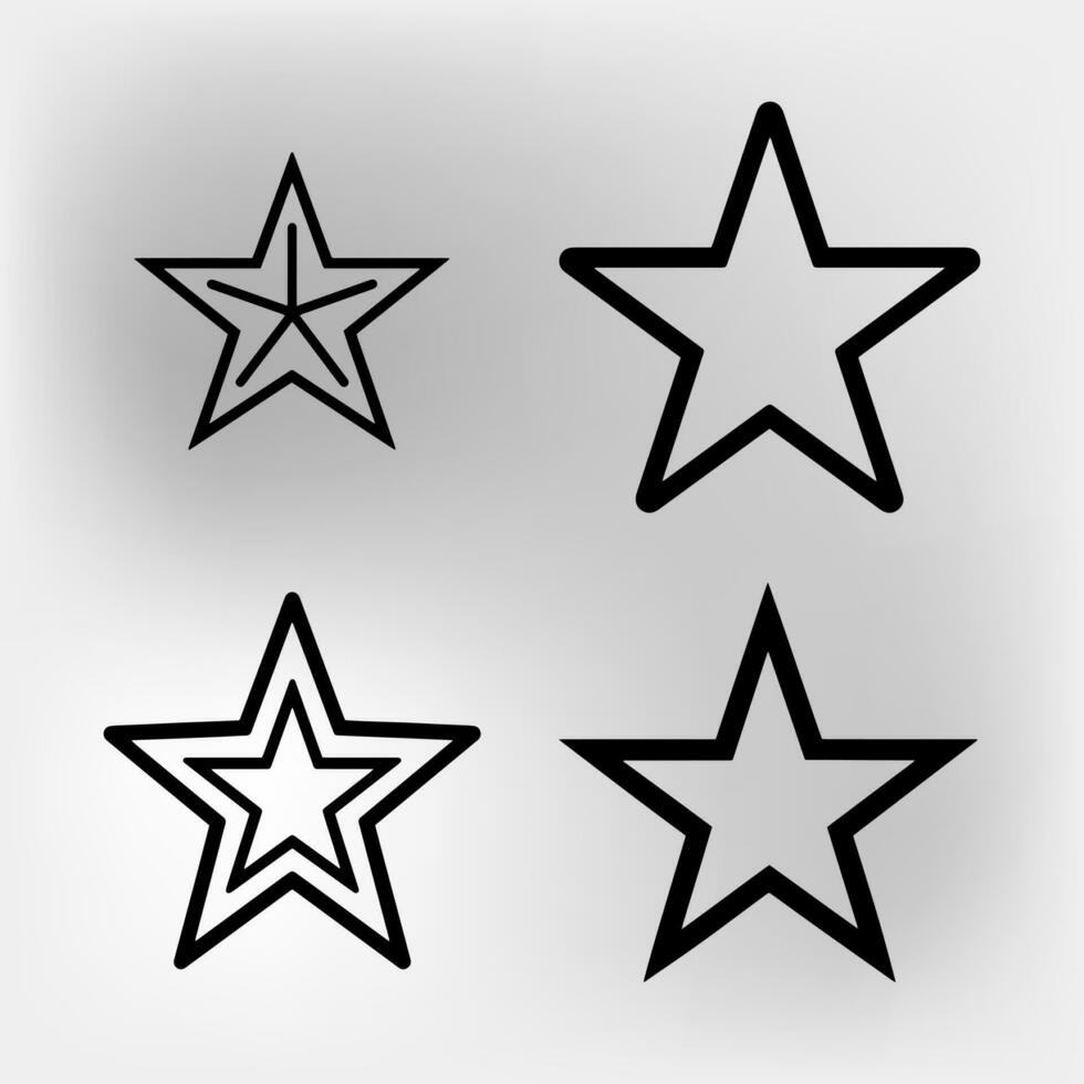 star icon set. flat vector illustration