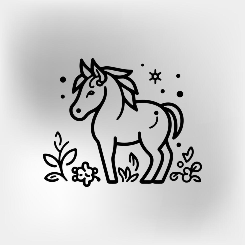 silhouette of the unicorn head with stars vector