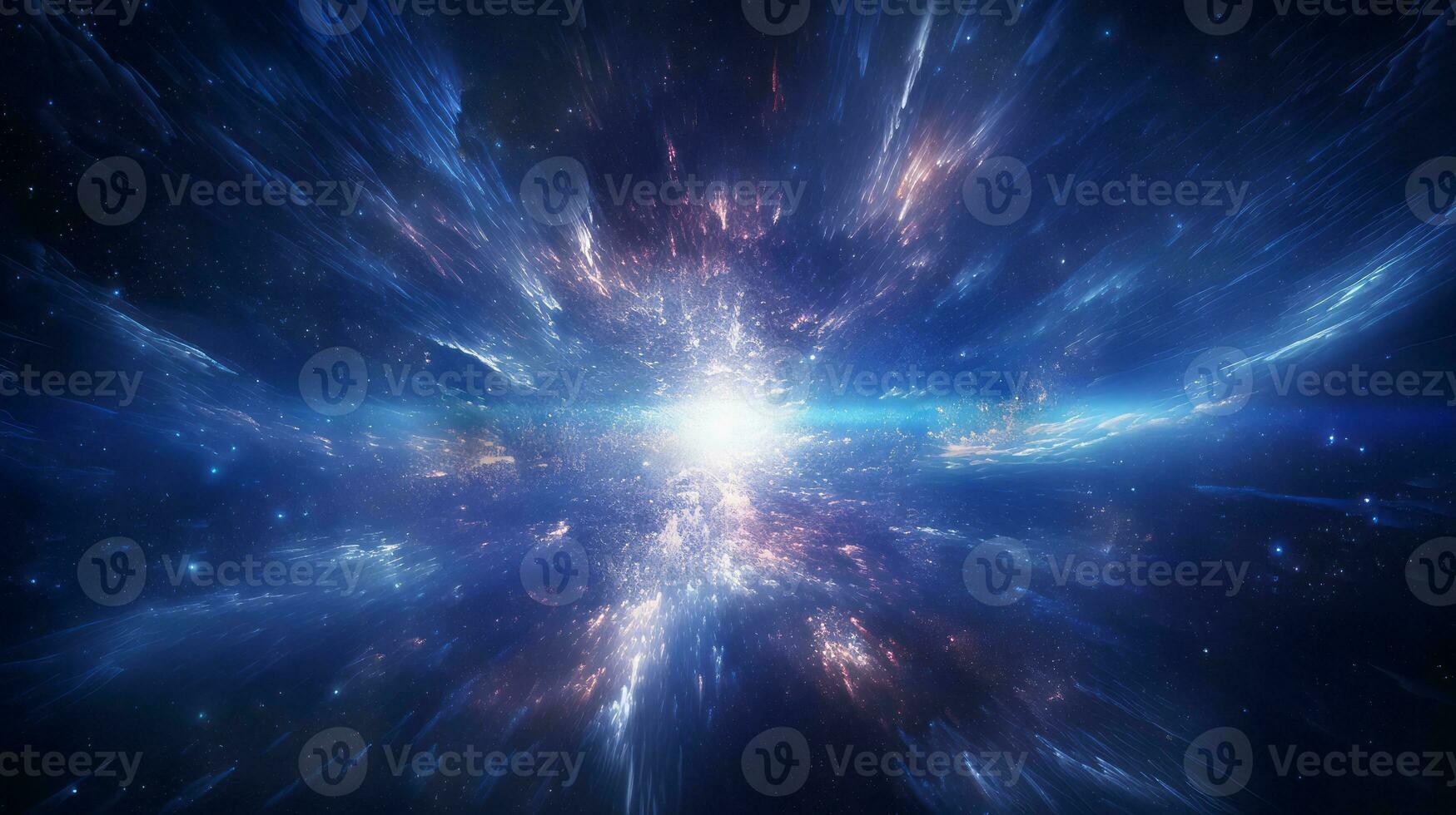 Blue space filled with lots of stars. Generative AI photo