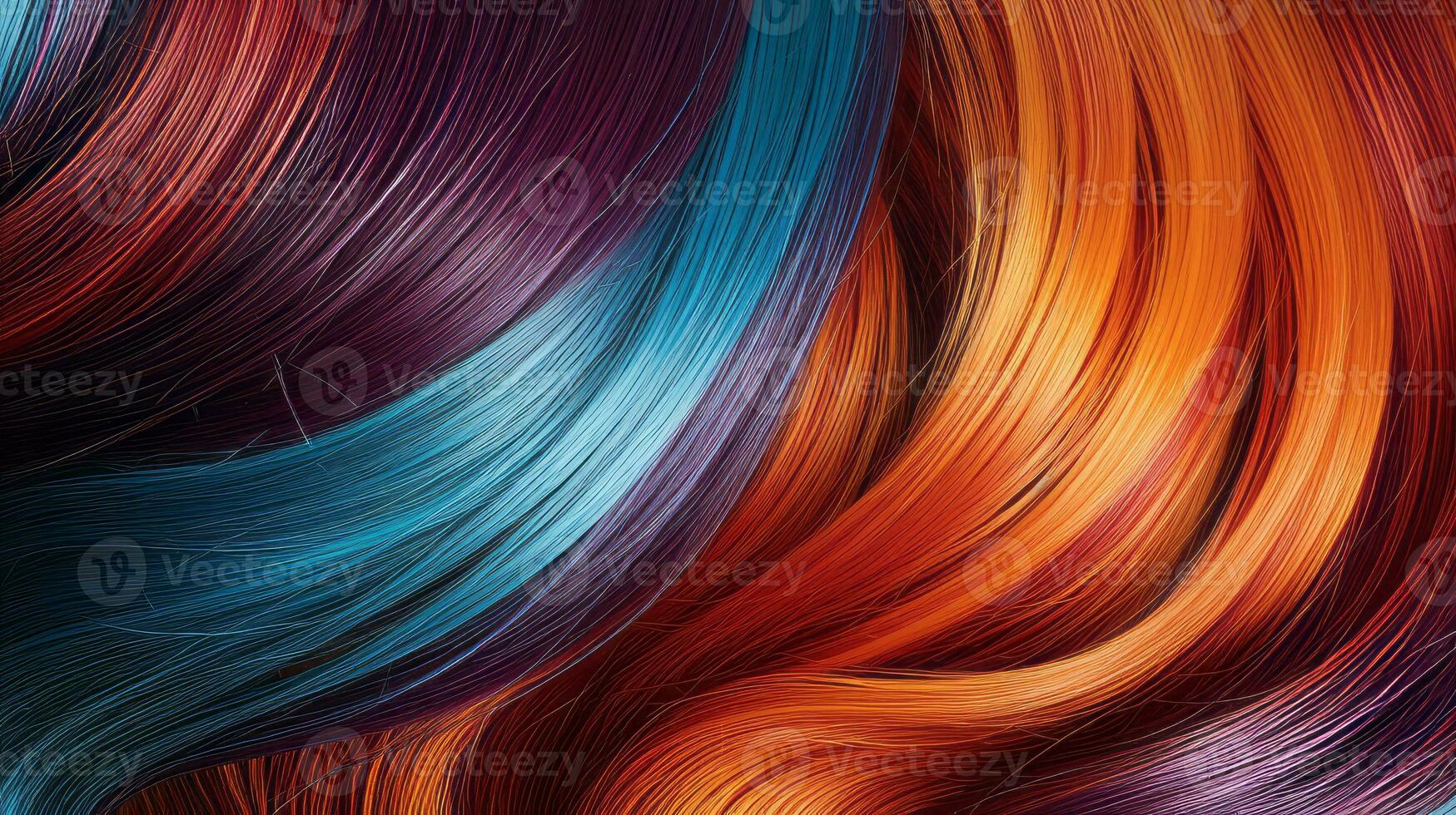 Close up of ever changing hair color patterns. Generative AI photo