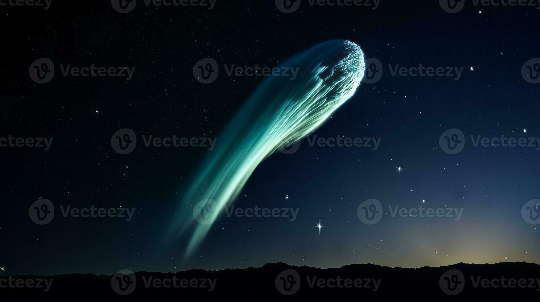 Massive object soaring through the air. Generative AI photo