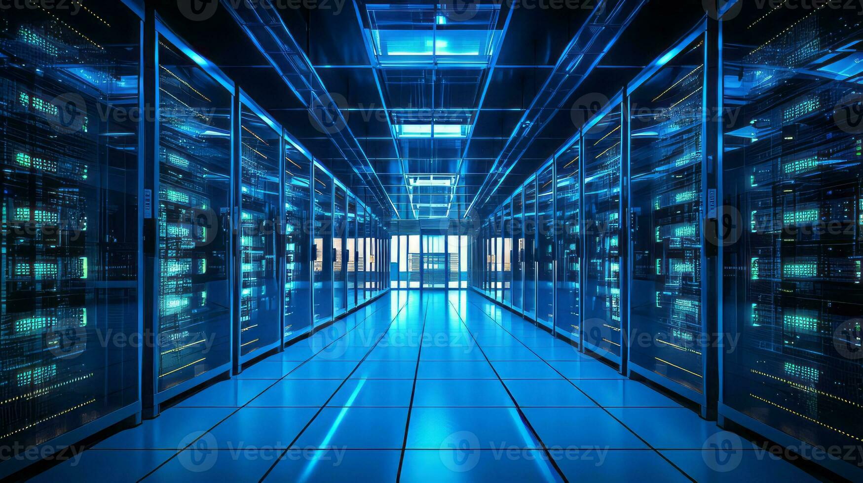 IoT in Data Centers Energy Efficiency Improvement. Generative AI photo