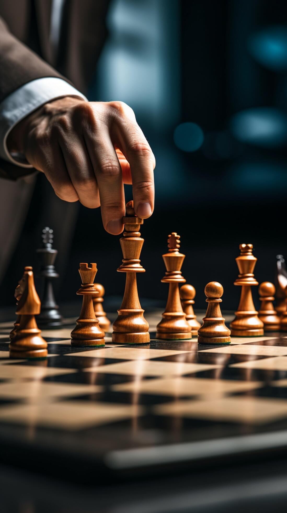 In the world of business, a chess piece symbolizes strategic financial  decisions Vertical Mobile Wallpaper AI Generated 31596898 Stock Photo at  Vecteezy