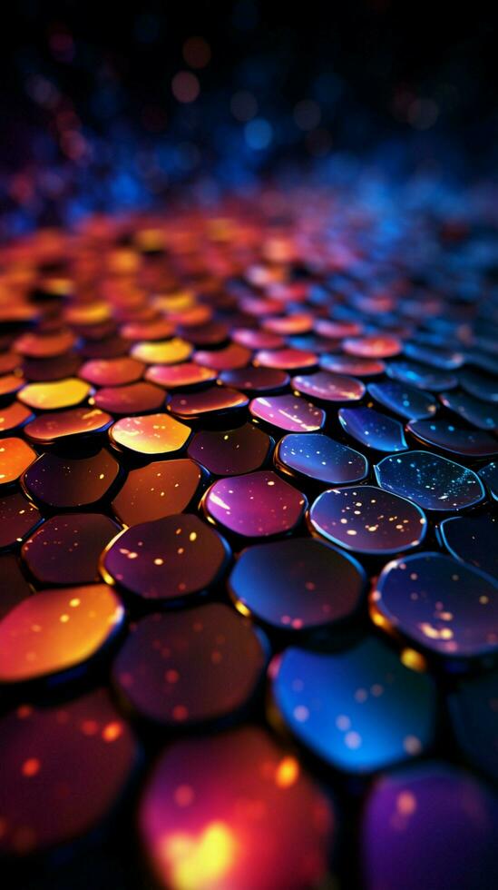 Color bursting abstraction technology waves entwine with dots, forming a vivid, captivating background Vertical Mobile Wallpaper AI Generated photo