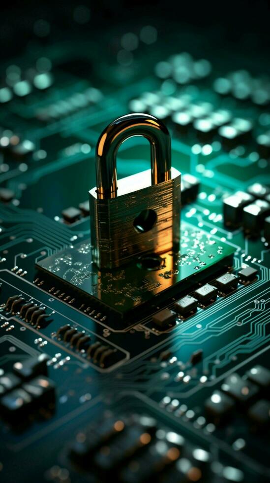 Encryption reinforces cybersecurity, safeguarding user privacy Vertical Mobile Wallpaper AI Generated photo