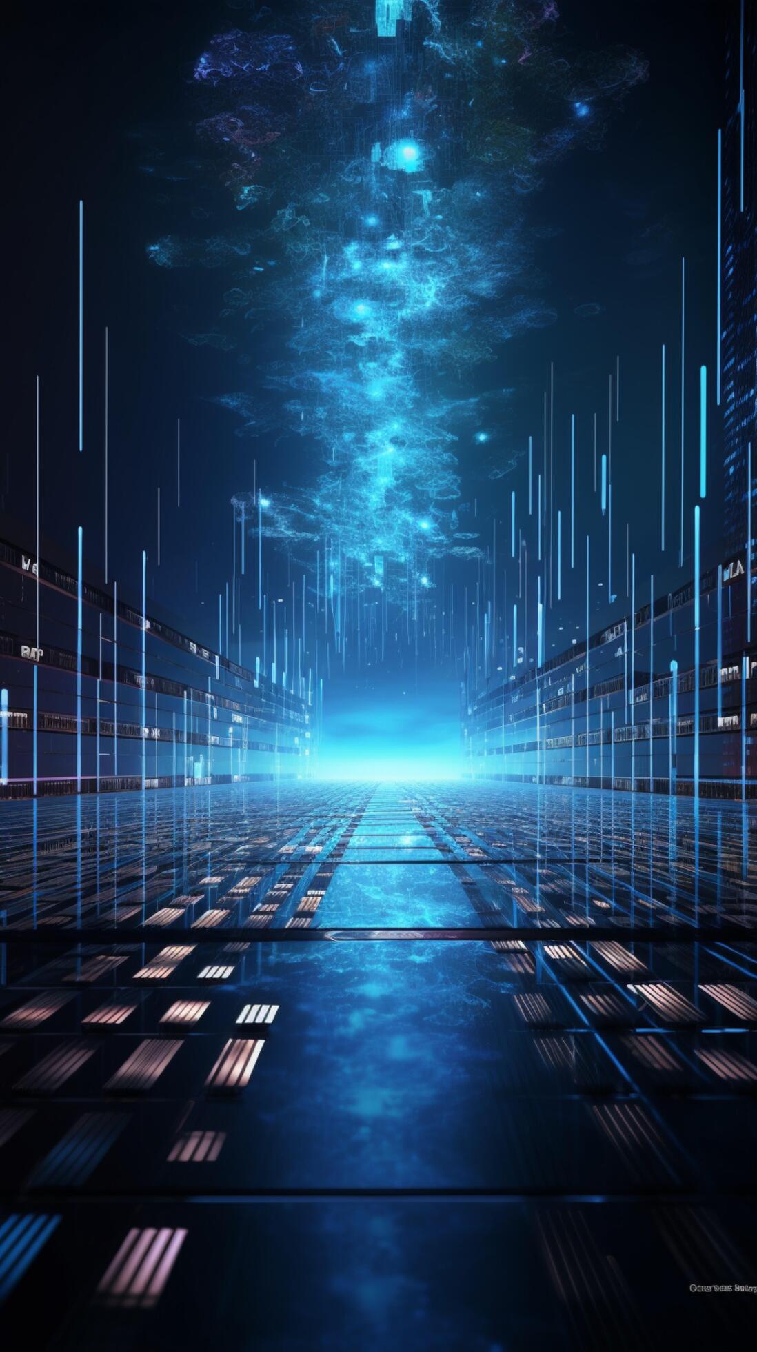 Cyber data journey 3D futuristic stream, cyberpunk essence, blockchain,  security interplay Vertical Mobile Wallpaper AI Generated 30464236 Stock  Photo at Vecteezy