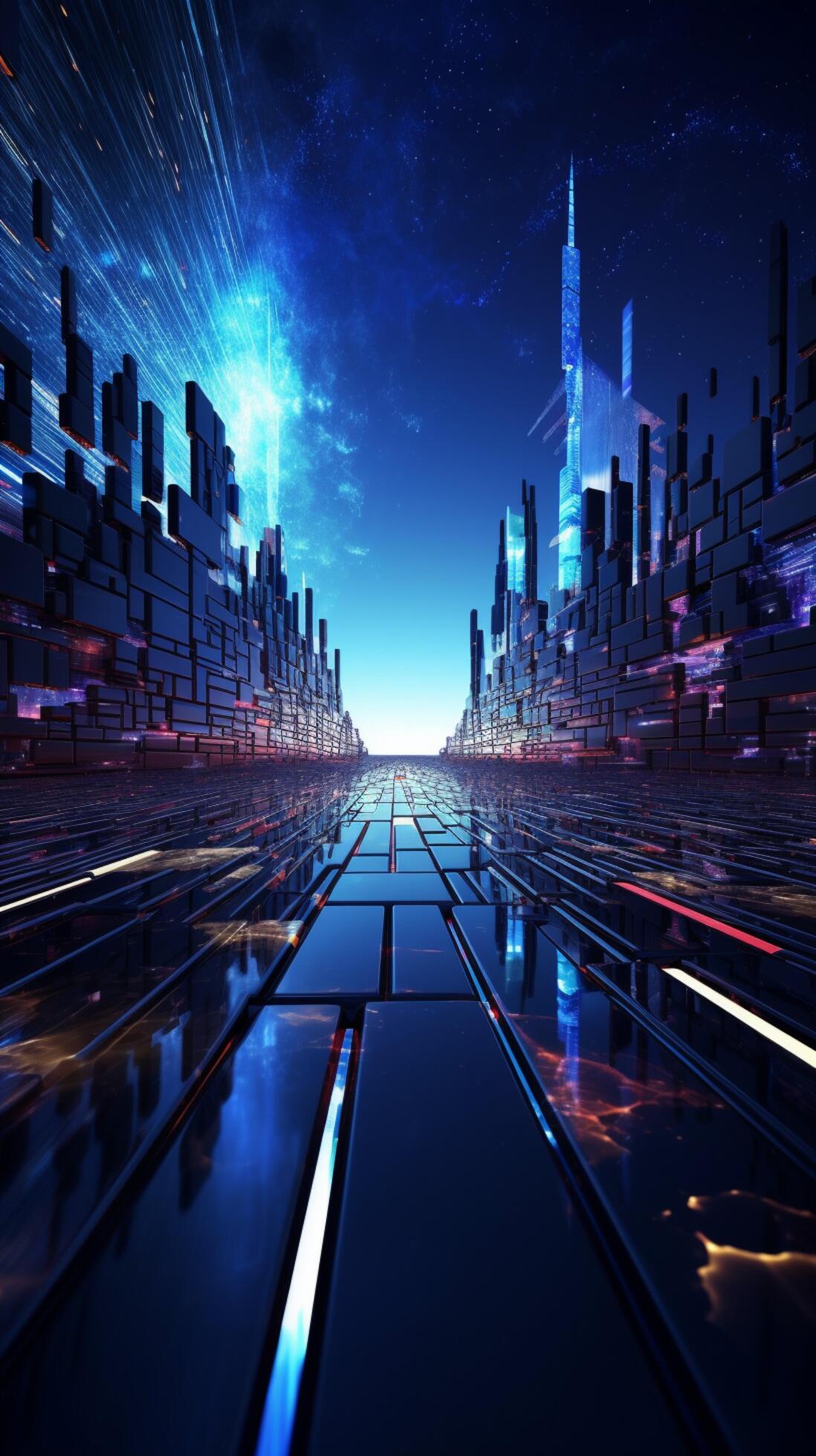 Dynamic data flow 3D stream art merges cyberpunk, blockchain, cybersecurity  in abstract Vertical Mobile Wallpaper AI Generated 30464258 Stock Photo at  Vecteezy