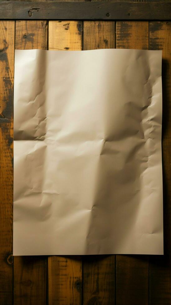 Blank paper copy, a cover document awaiting words to adorn its surface Vertical Mobile Wallpaper AI Generated photo