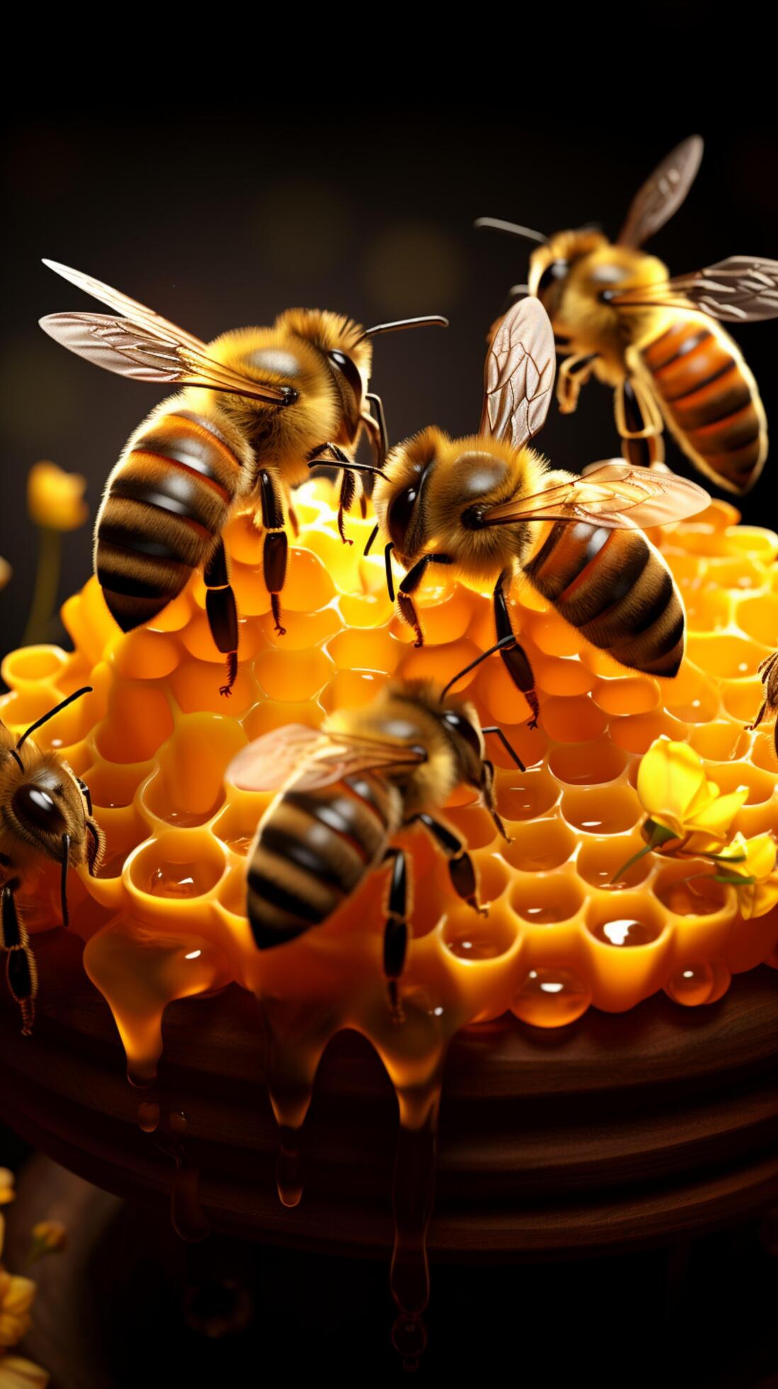 Intricate choreography bees and bugs create a lively aura around the