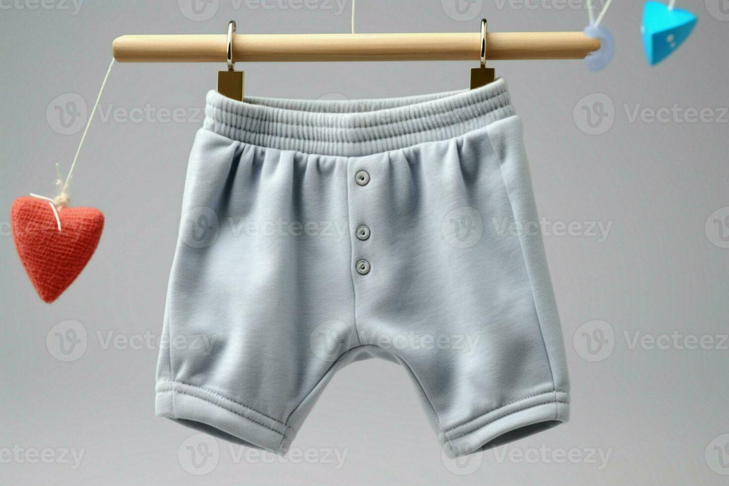 Front-facing presentation of sweet little baby pants for your admiration AI Generated photo