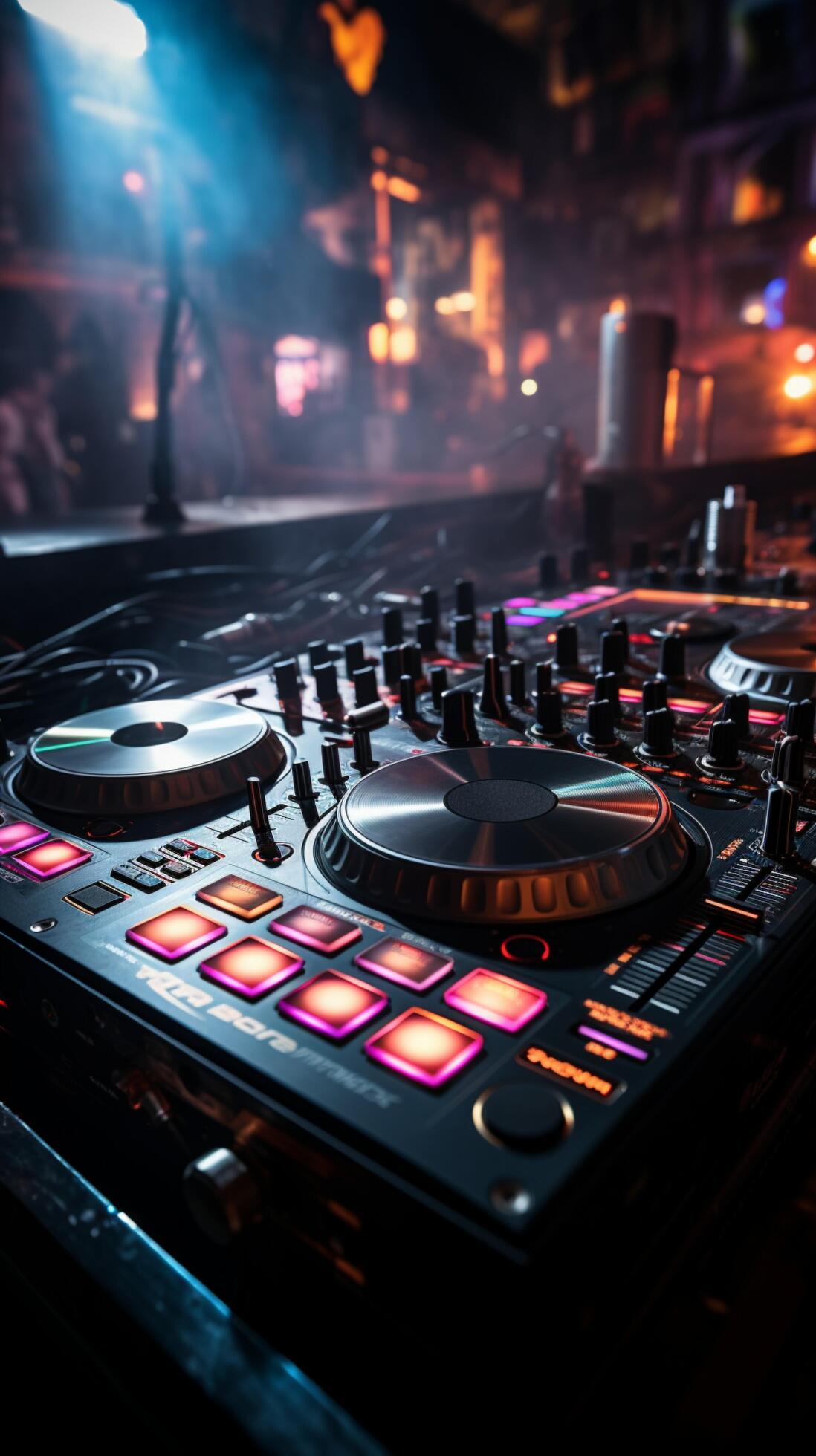 vibes DJ mixer table electrifies the background with
