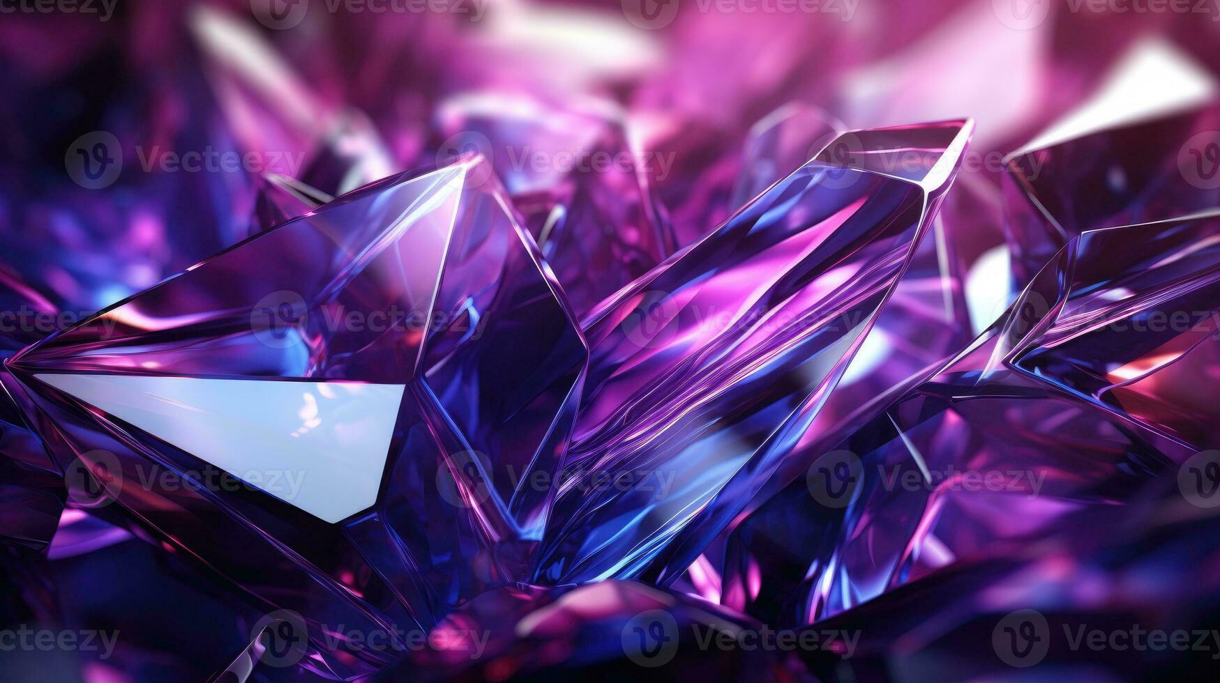 sparkling purple crystal gemstone background. AI Generated. photo