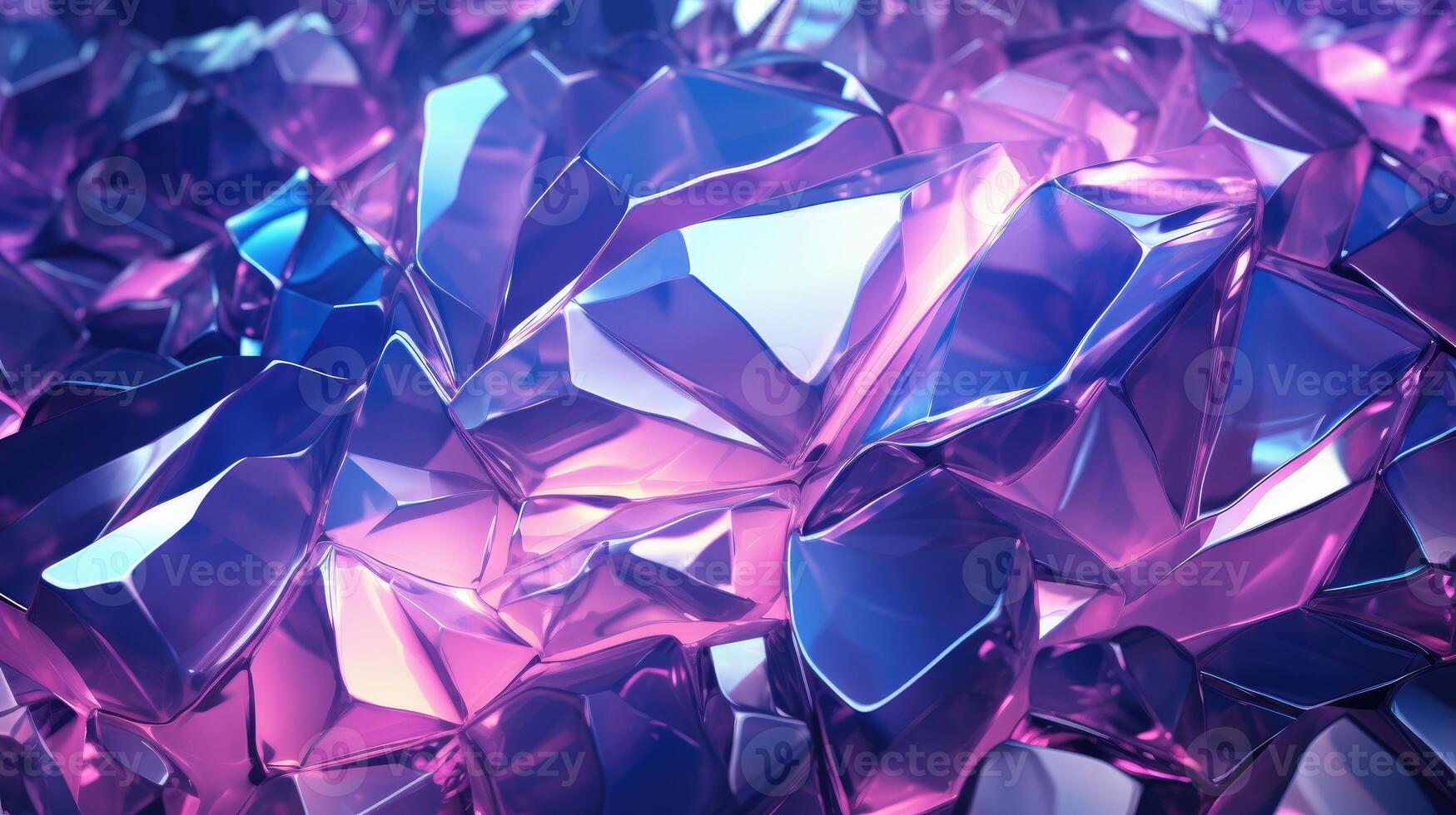 purple crystal gemstone pile background. AI Generated. photo