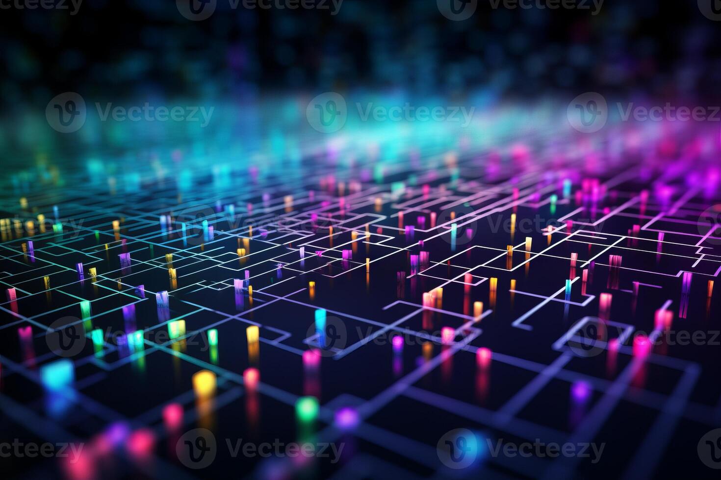 abstract technology background with circuit board. 3d rendering illustration. . photo