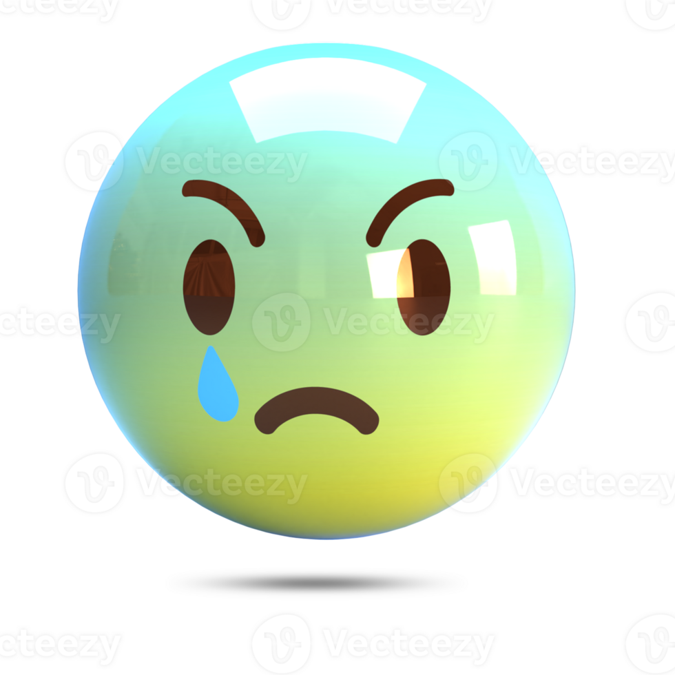 3d renderen WhatsApp huilen emoji reactie icoon png