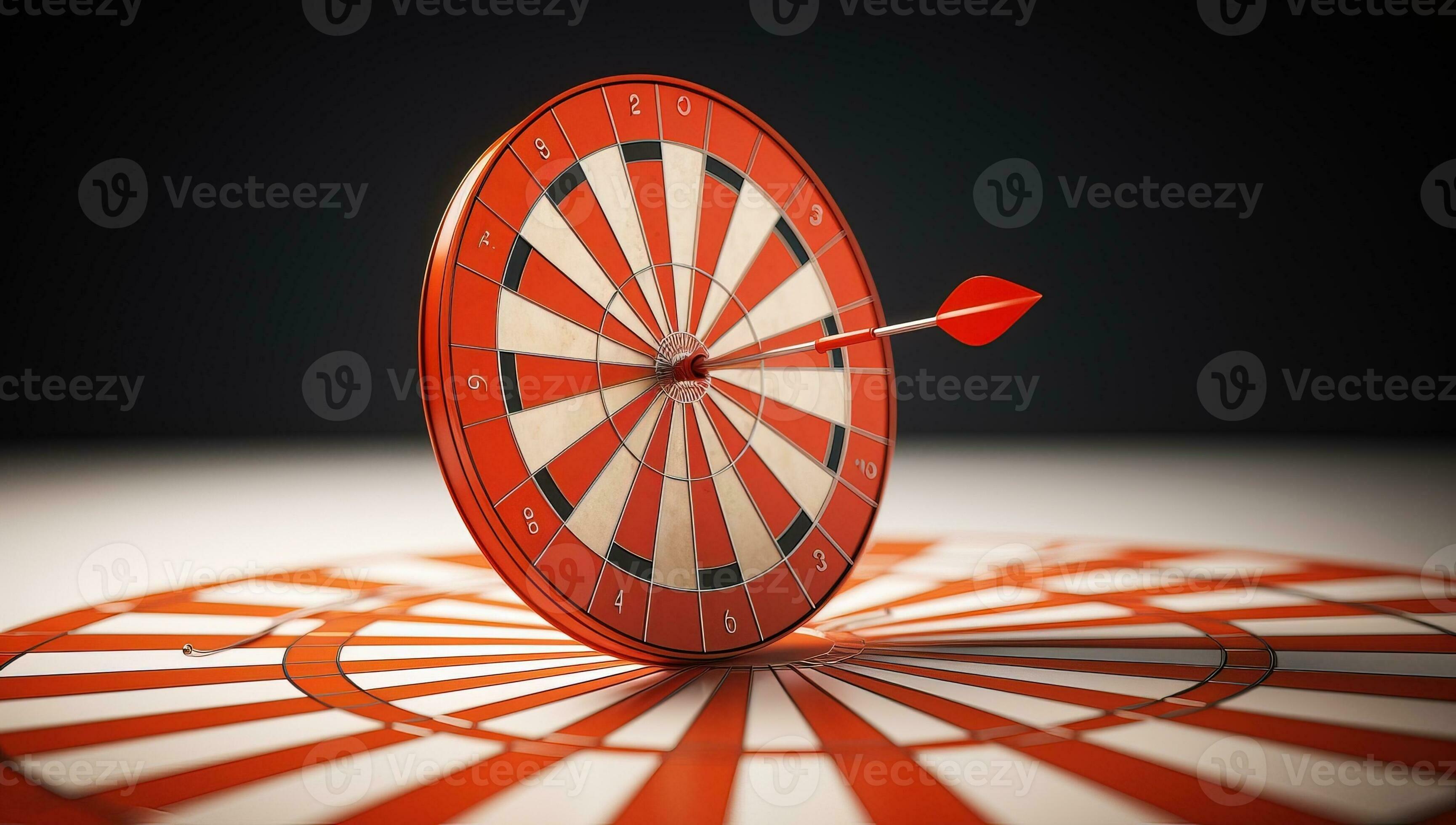 Dartboard with dart arrow on the target. AI Generated. 30470564 Stock