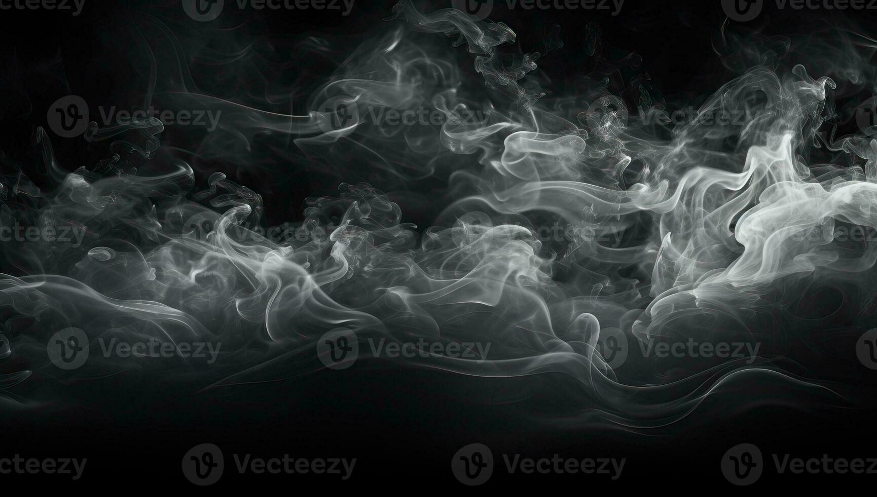 Abstract smoke moves on a black background. AI Generated. photo