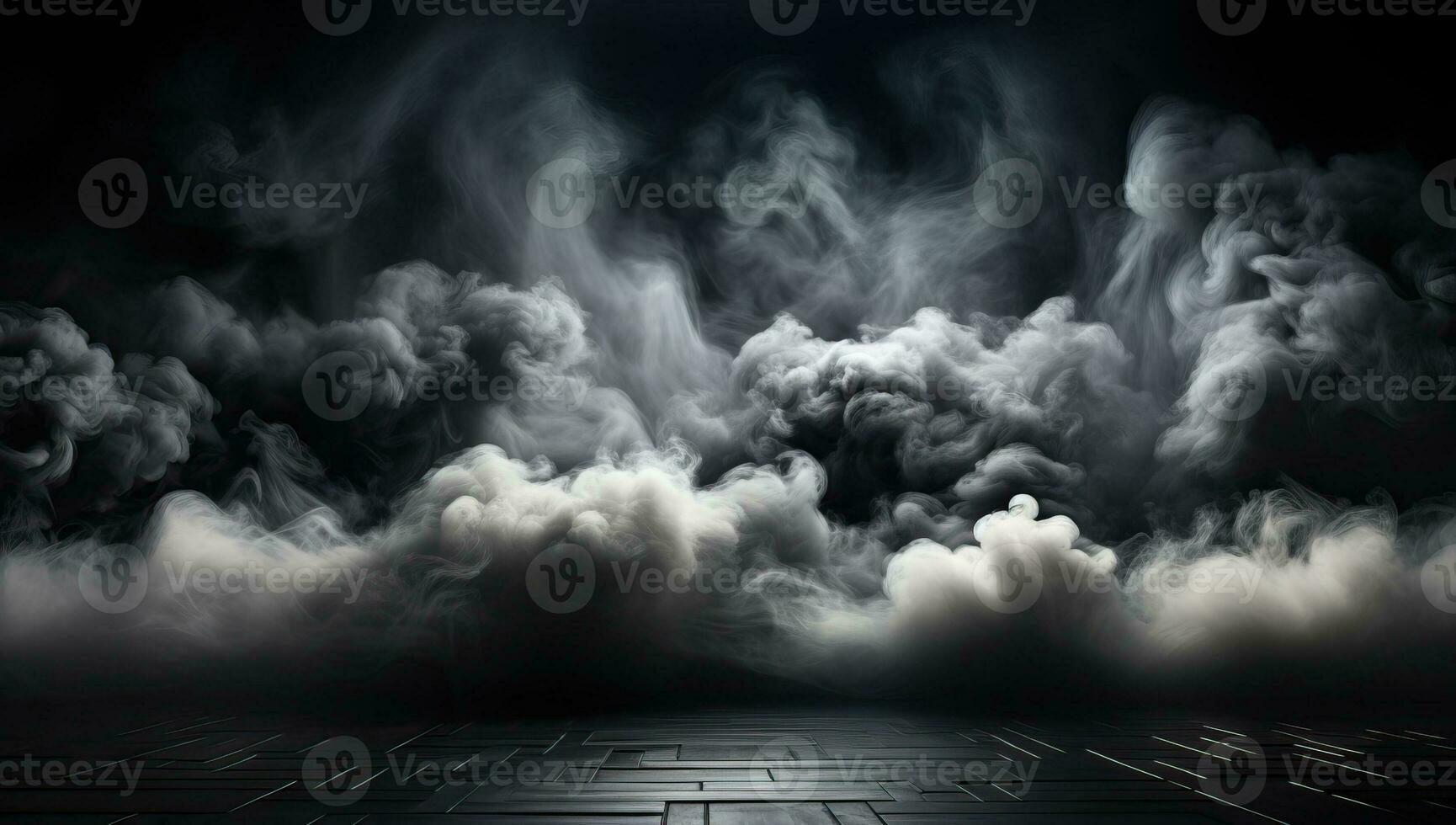 Dark background with smoke. AI Generated. photo