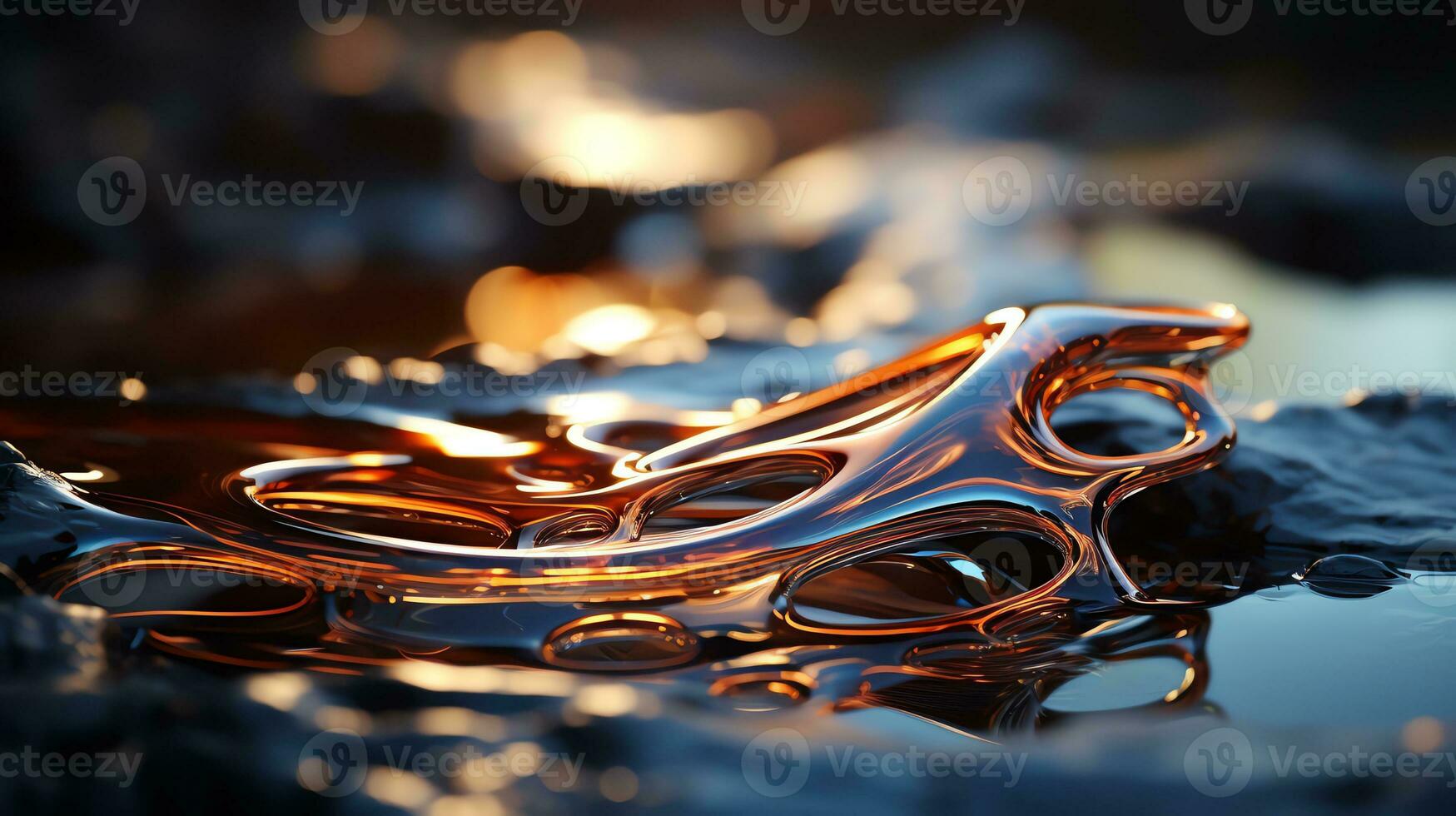 water surface with ripples and bubbles ai generated photo