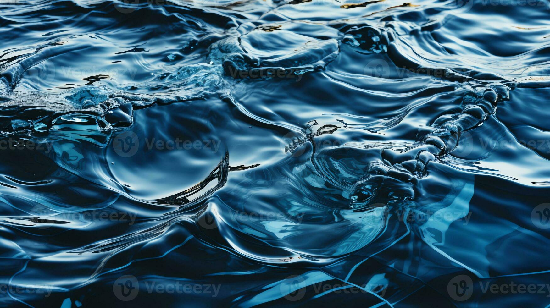 agua superficie con ondas y burbujas ai generado foto