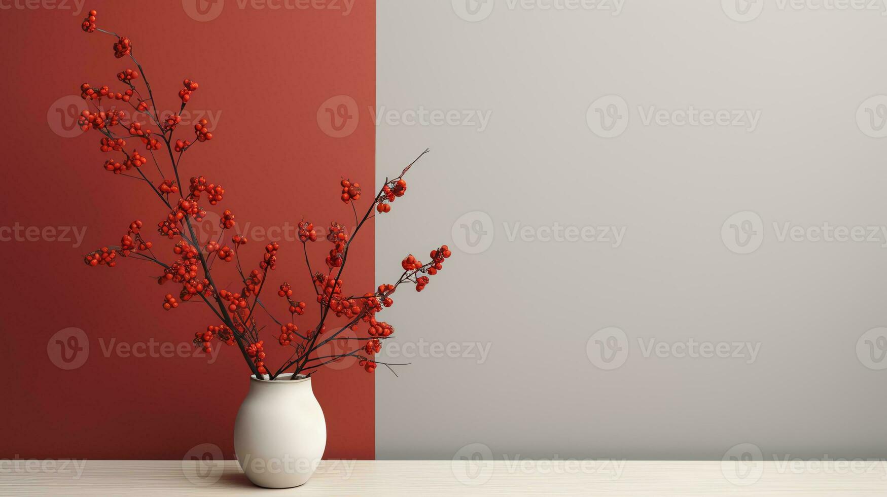 a gray vase with a small plant in it ai generated photo