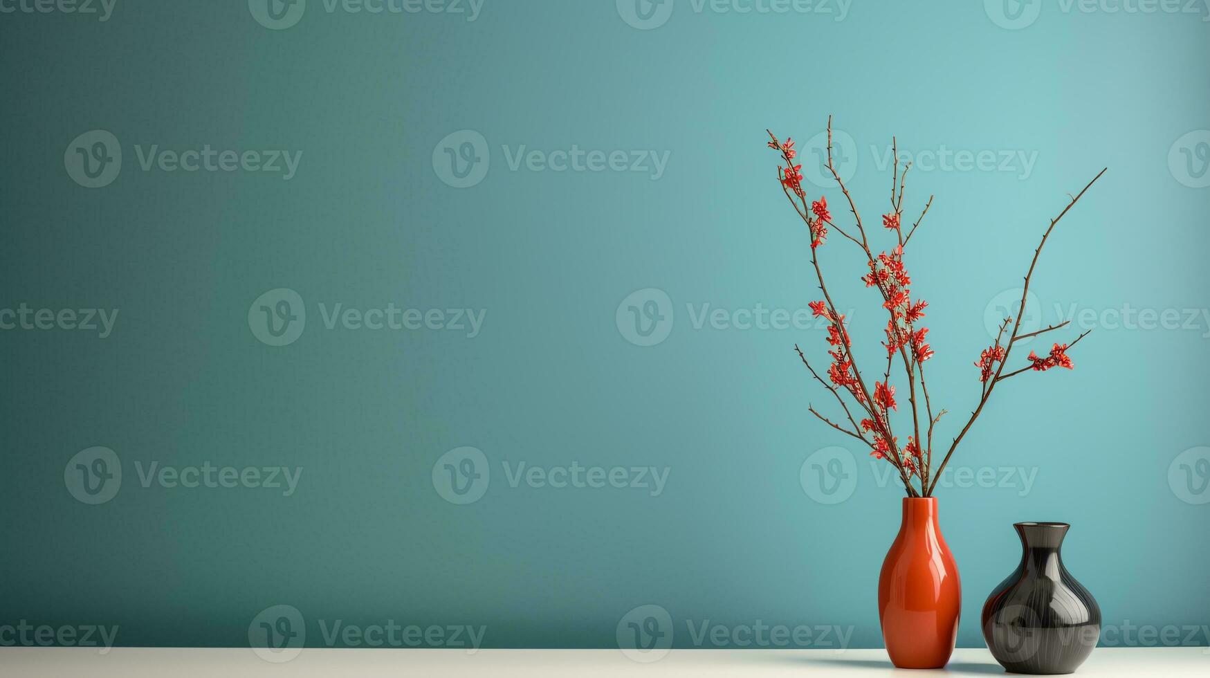 a gray vase with a small plant in it ai generated photo