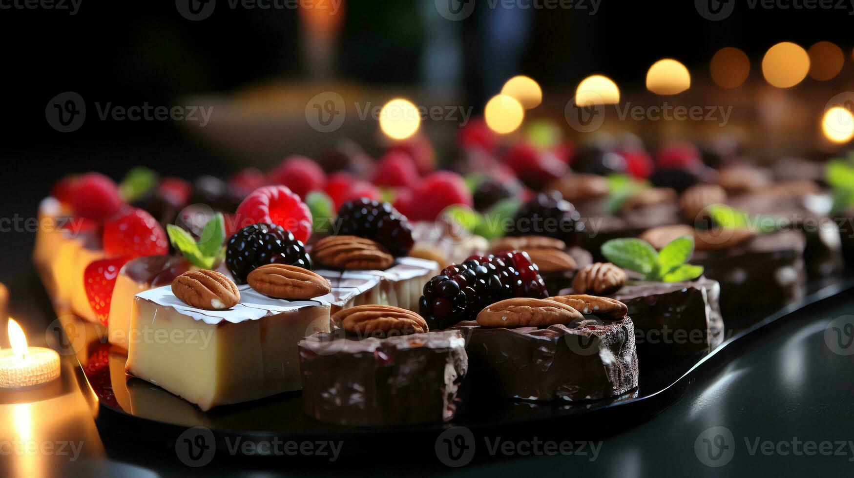 a table full of food and drinks AI Generative photo