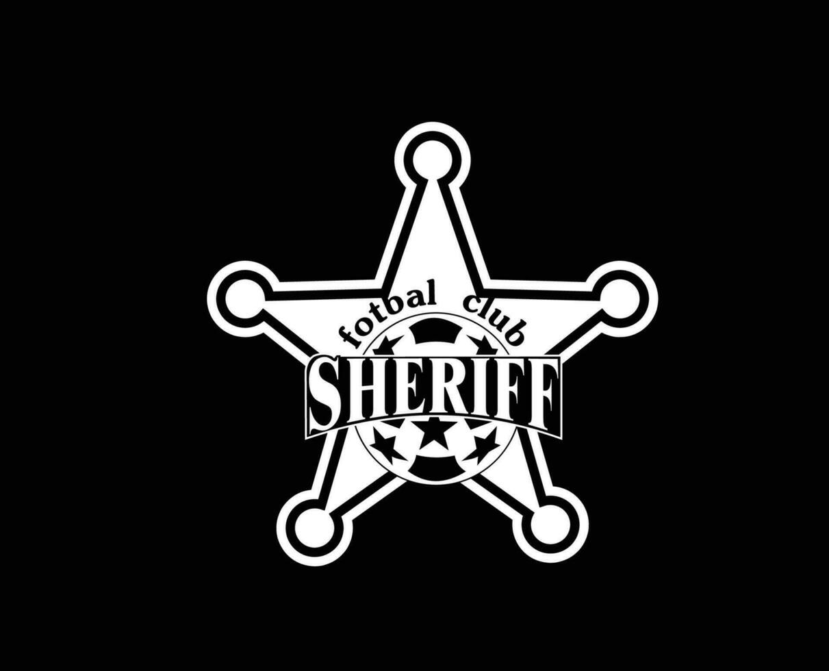 FC Sheriff Tiraspol Club Logo Symbol White Moldova League Football Abstract Design Vector Illustration With Black Background