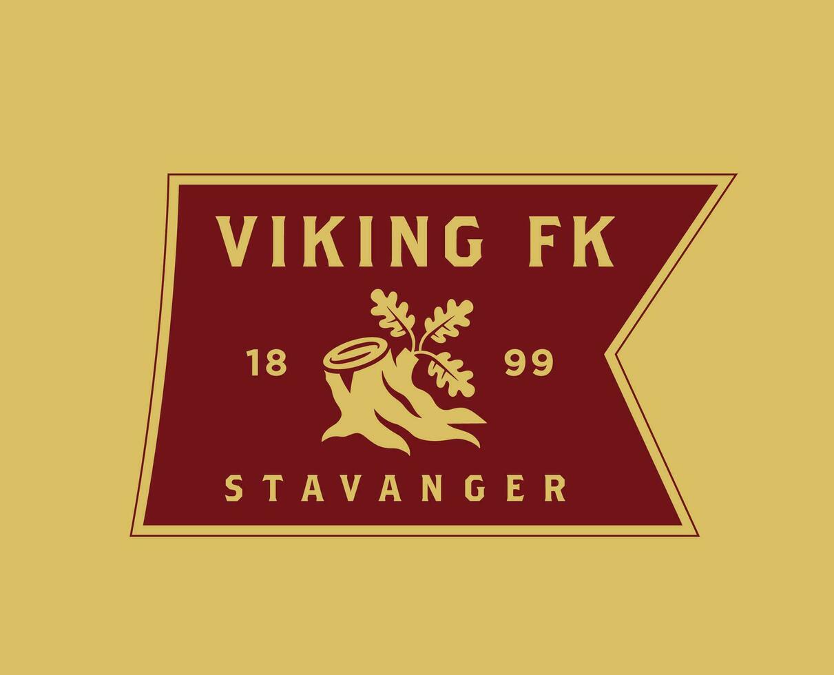 Viking FK Club Logo Symbol Norway League Football Abstract Design Vector Illustration With Brown Background