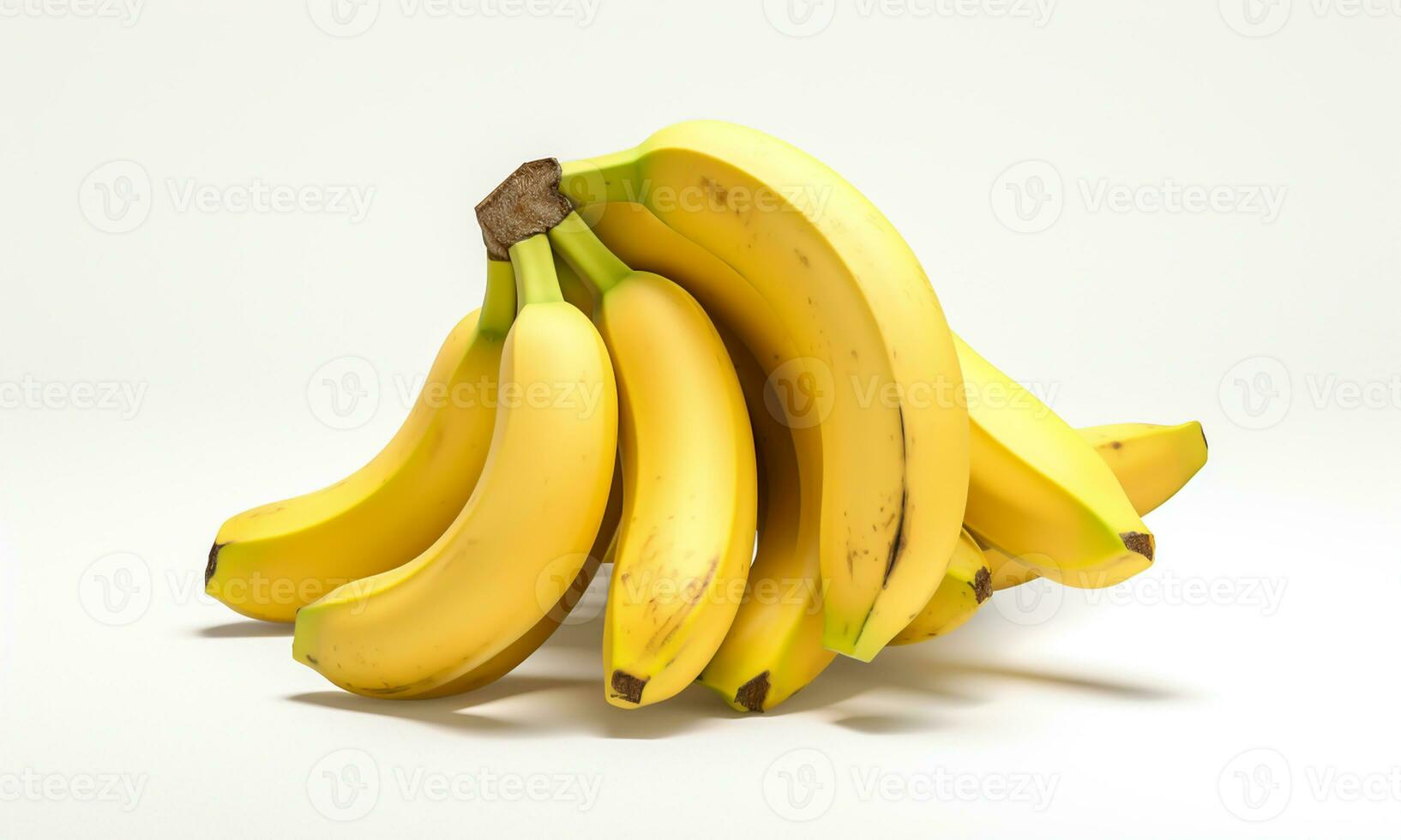 Bunch of bananas on white background. AI generated photo