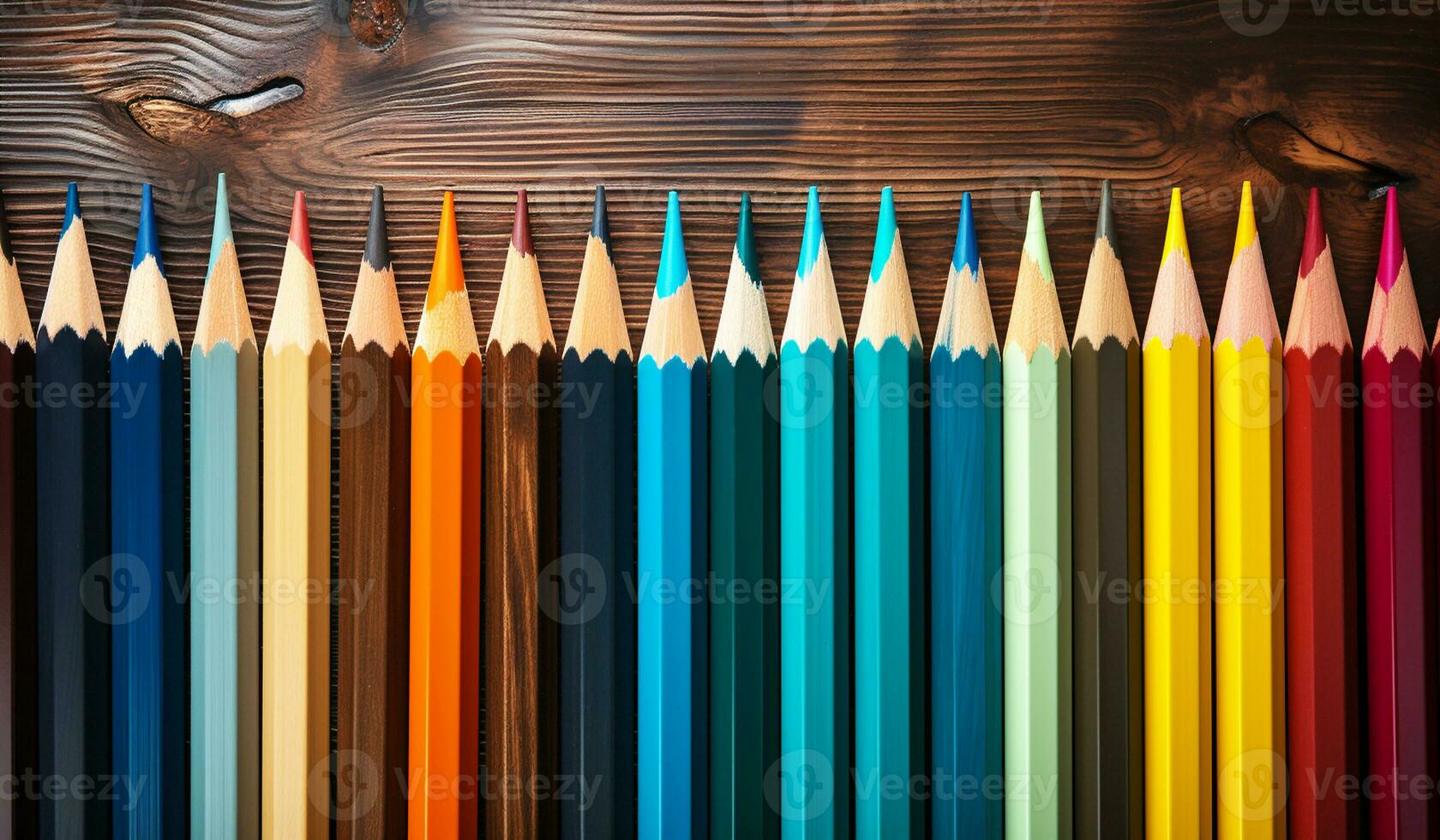 Colored pencils n back to school concept. AI generated photo
