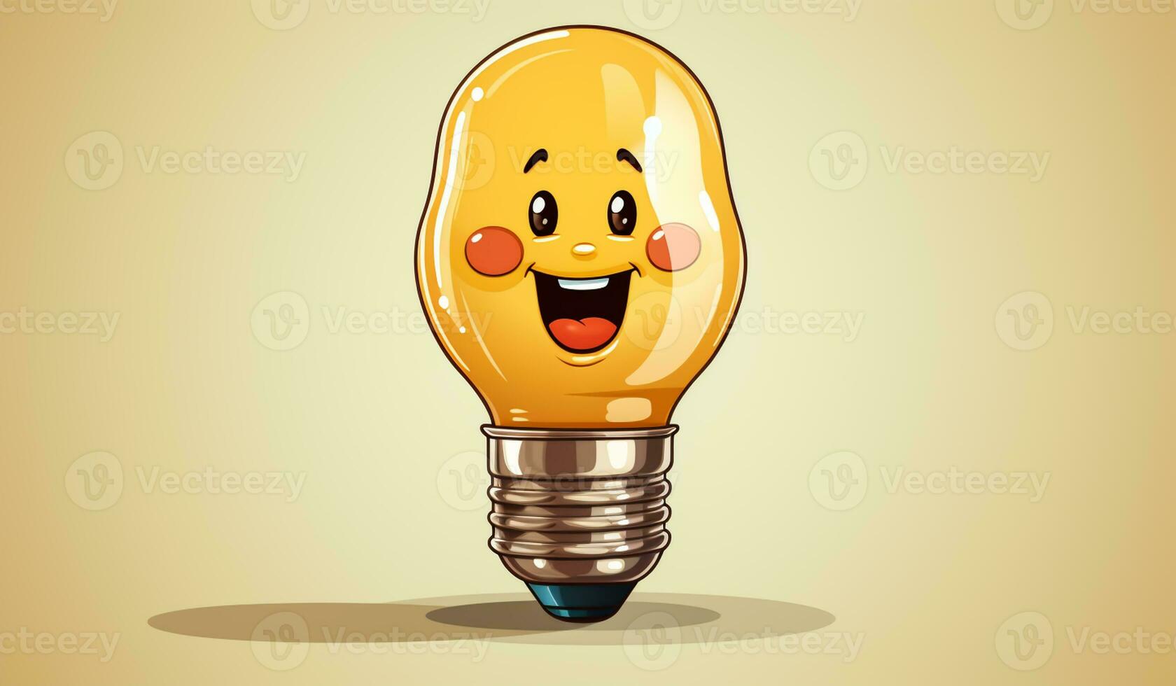 Funny lamp with smiling face. AI generated photo