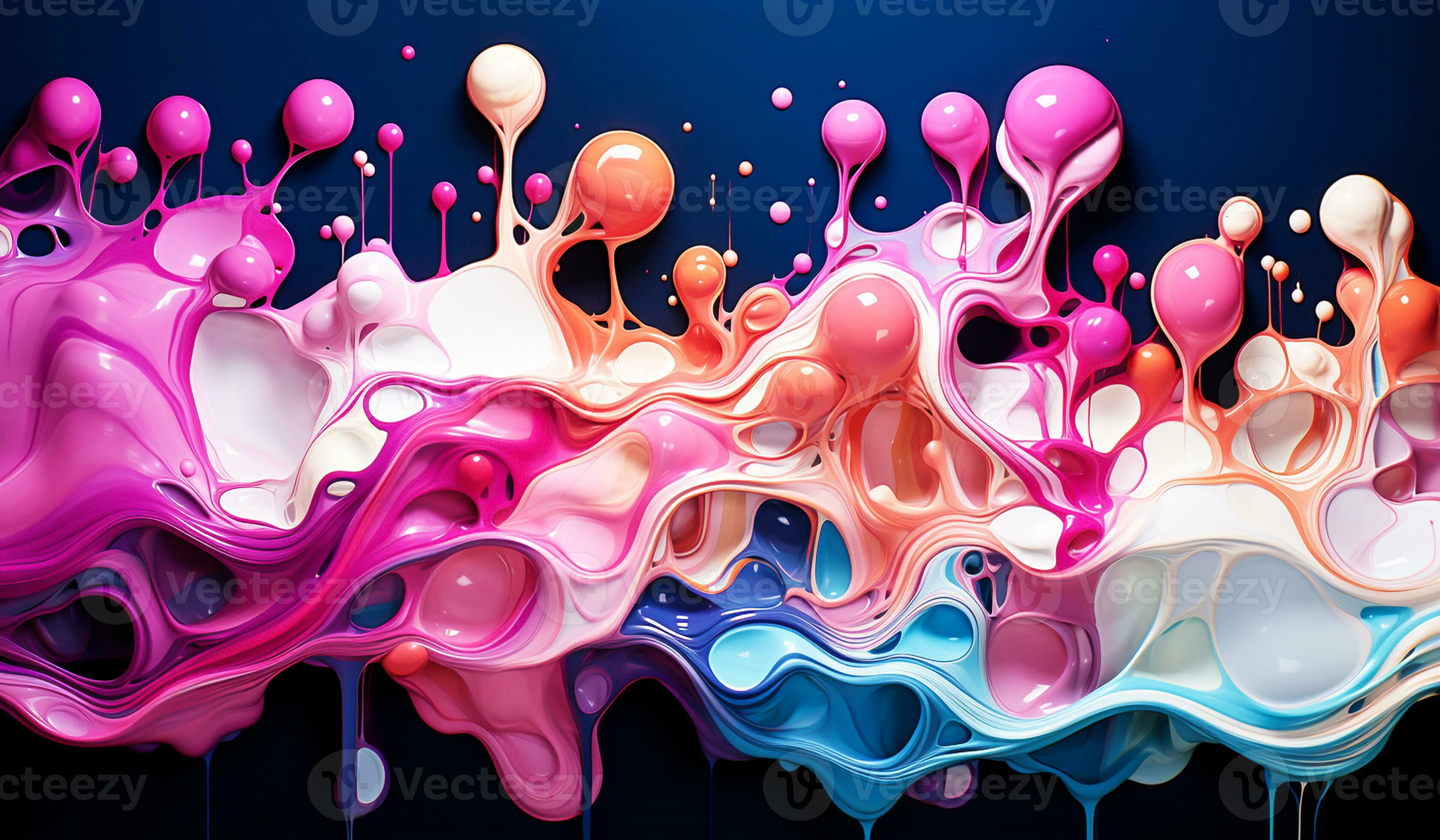 Thick paint running down the wall. AI generated 30478304 Stock Photo at