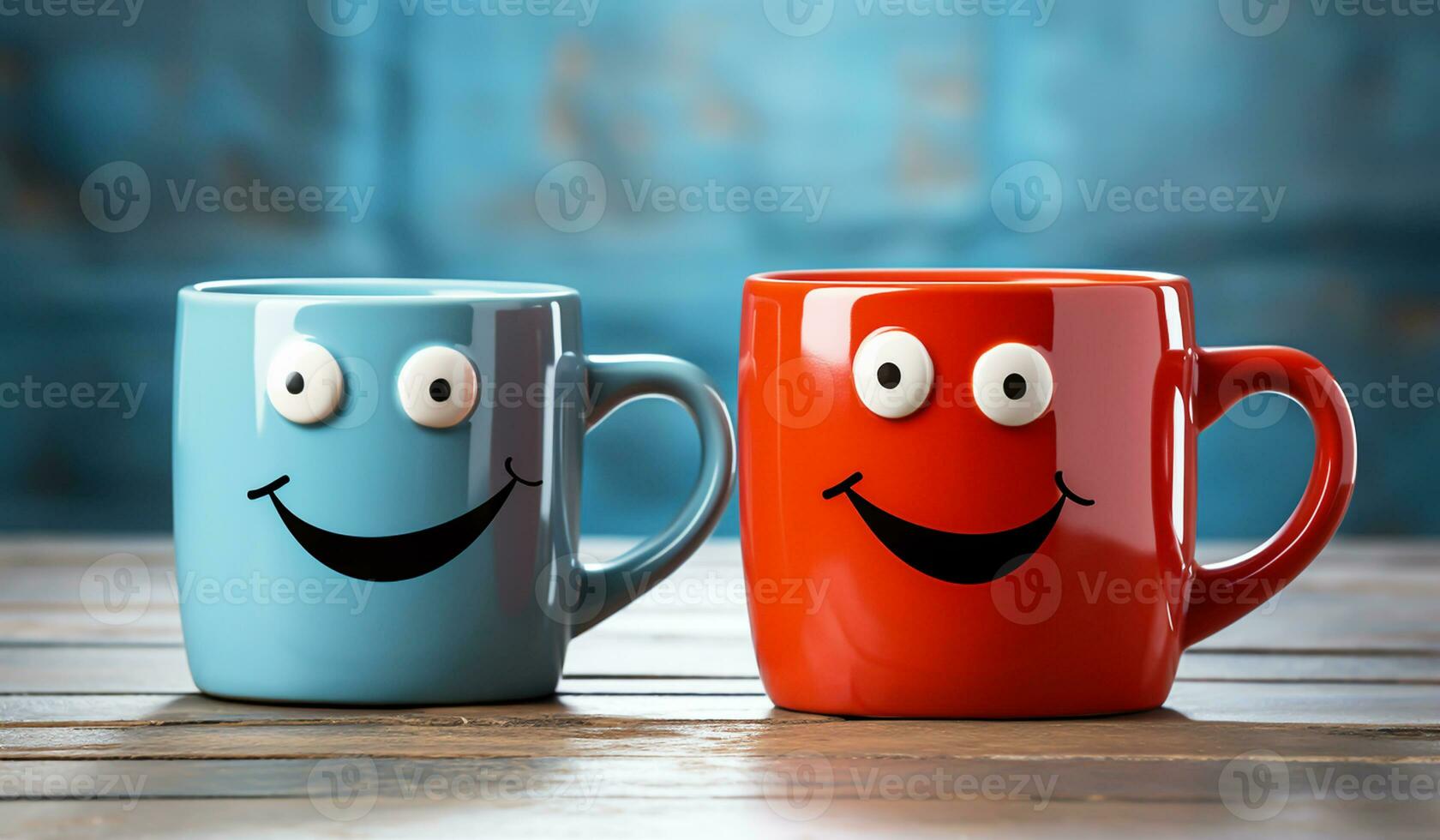 Funny cup with smiling face. AI generated photo
