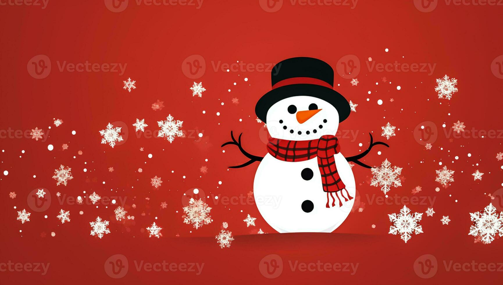 Funny snowman card in happy holidays concept. AI generated photo