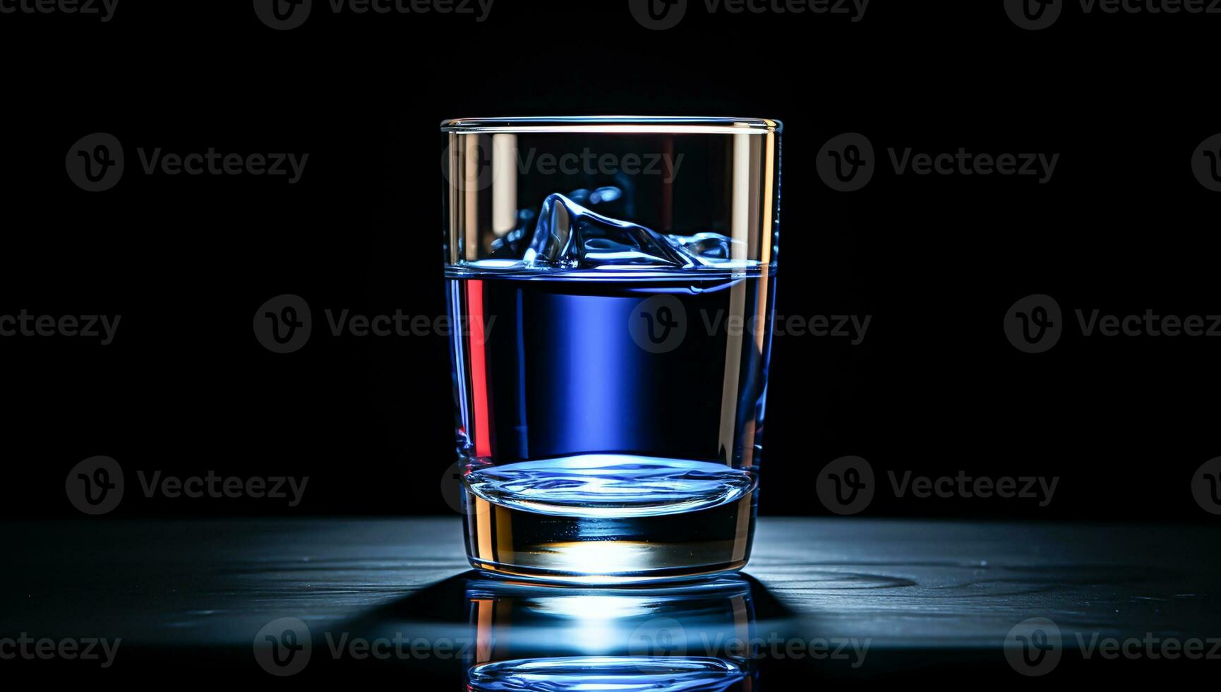 Glossy glass of wine on abstract background. AI generated photo