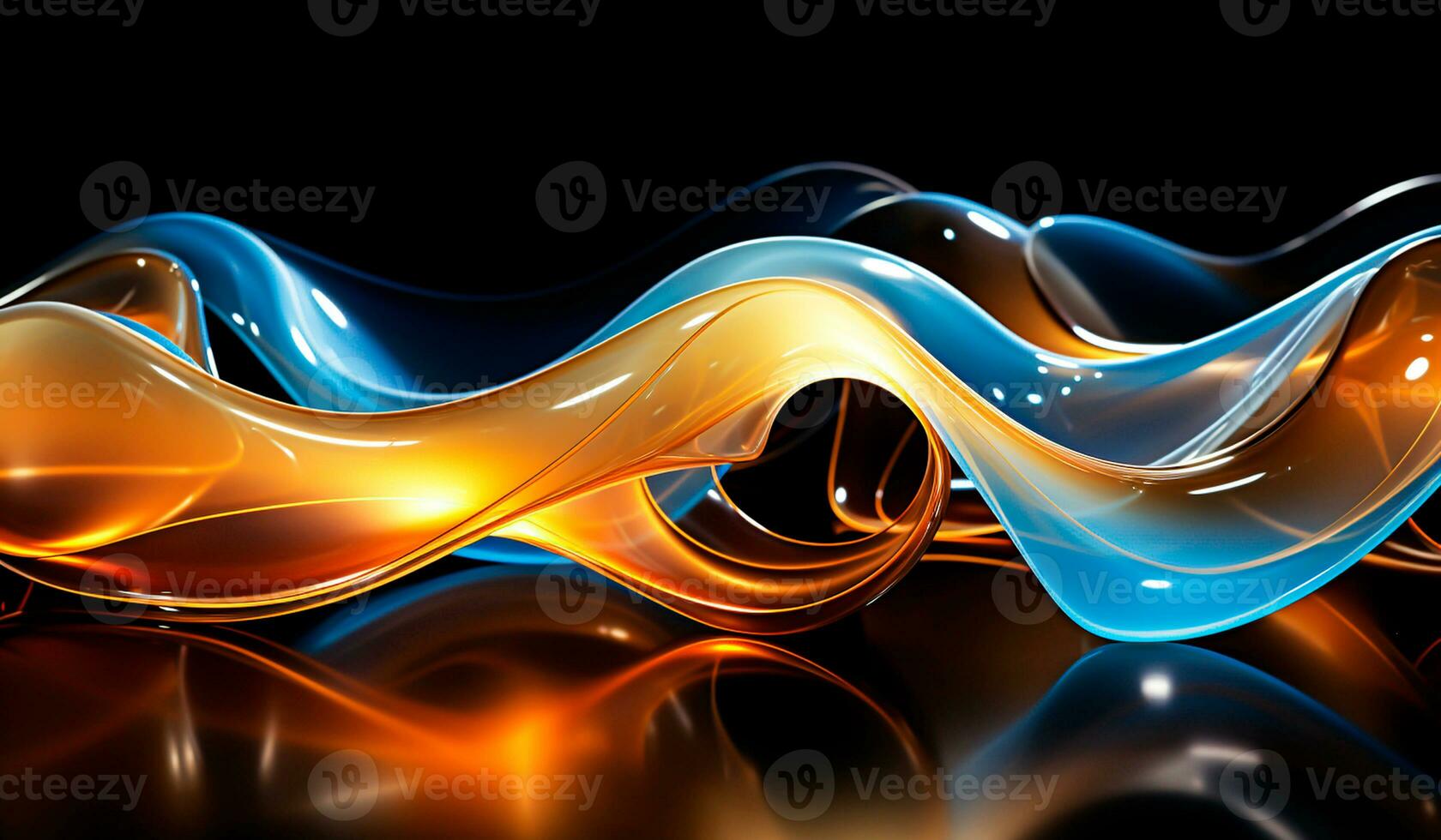 Abstract colorful waves background. AI generated photo
