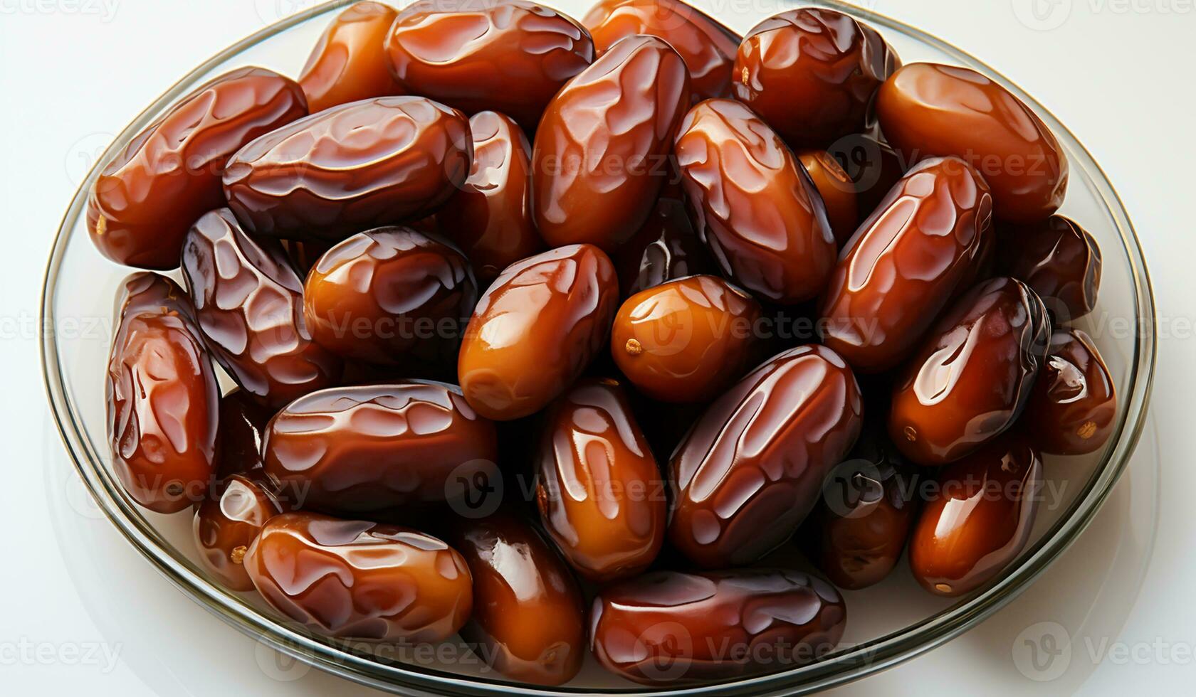 Dried and sweet dates. AI generated photo