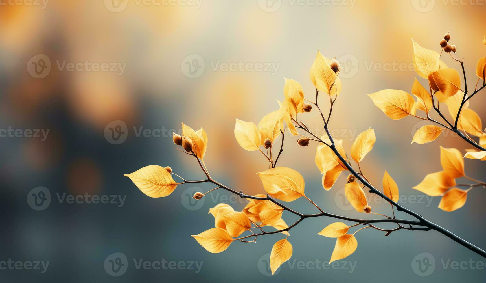 Background with leaves in autumn colors. AI generated photo